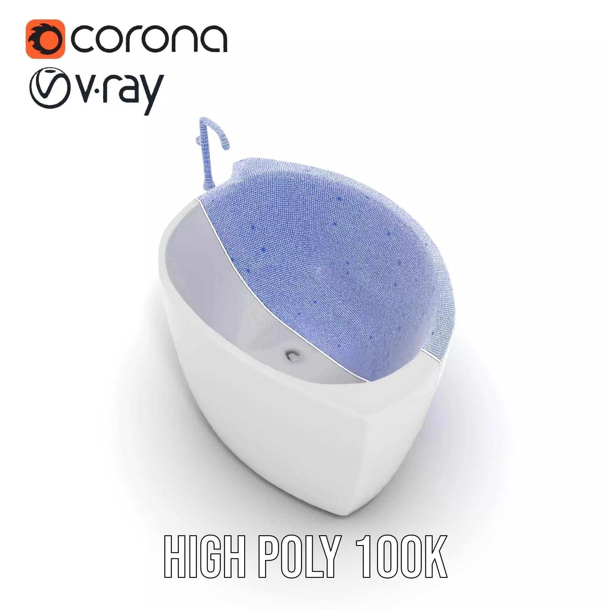 Elegant White Bathtub model pack Low-poly 3D model_34