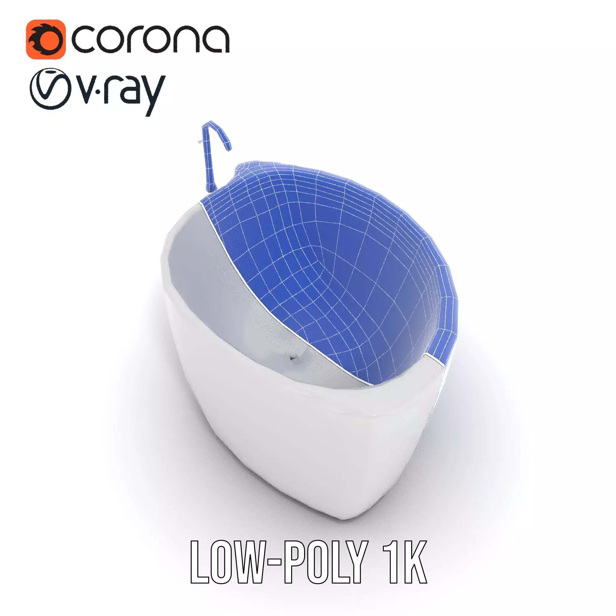 Elegant White Bathtub model pack Low-poly 3D model_15