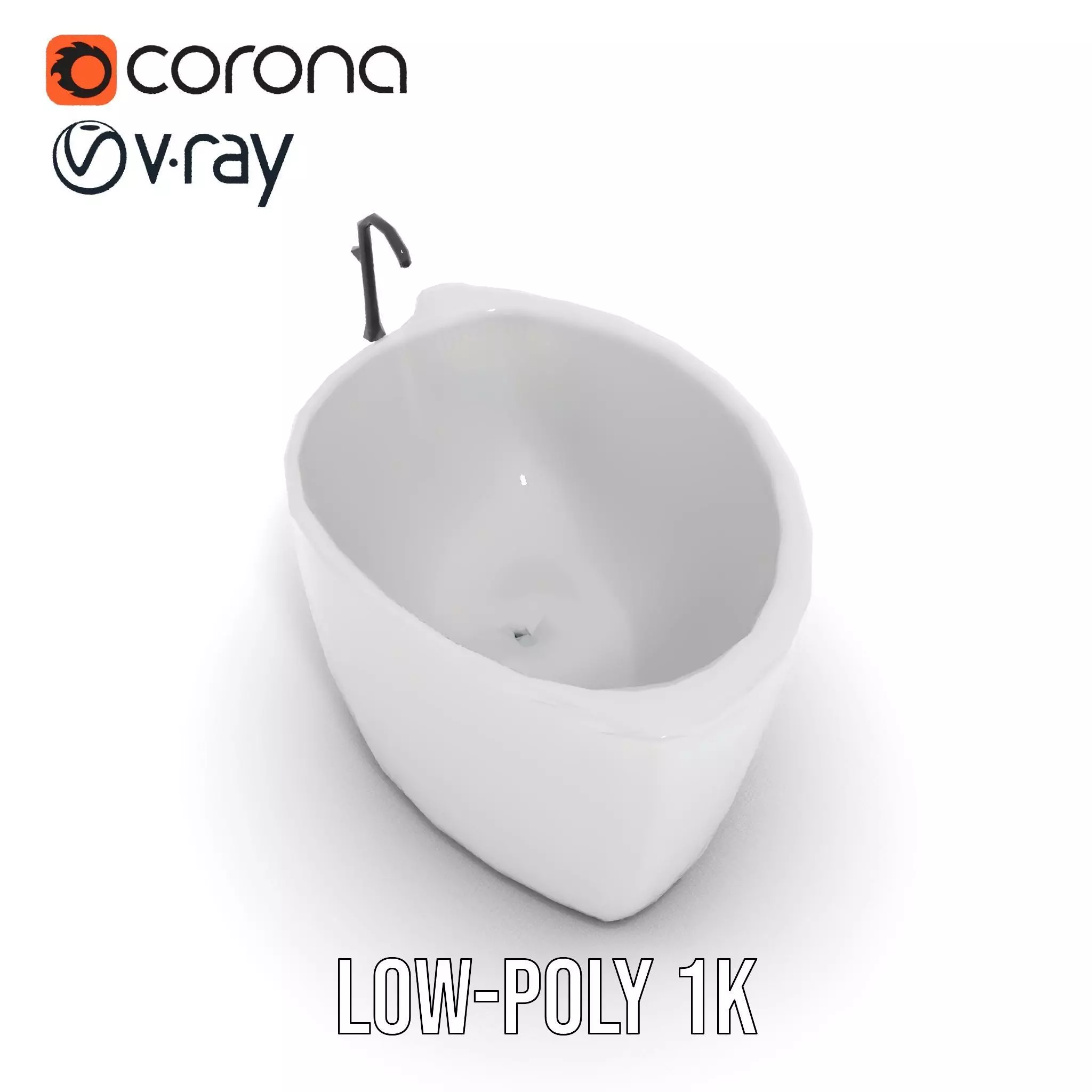 Elegant White Bathtub model pack Low-poly 3D model_28