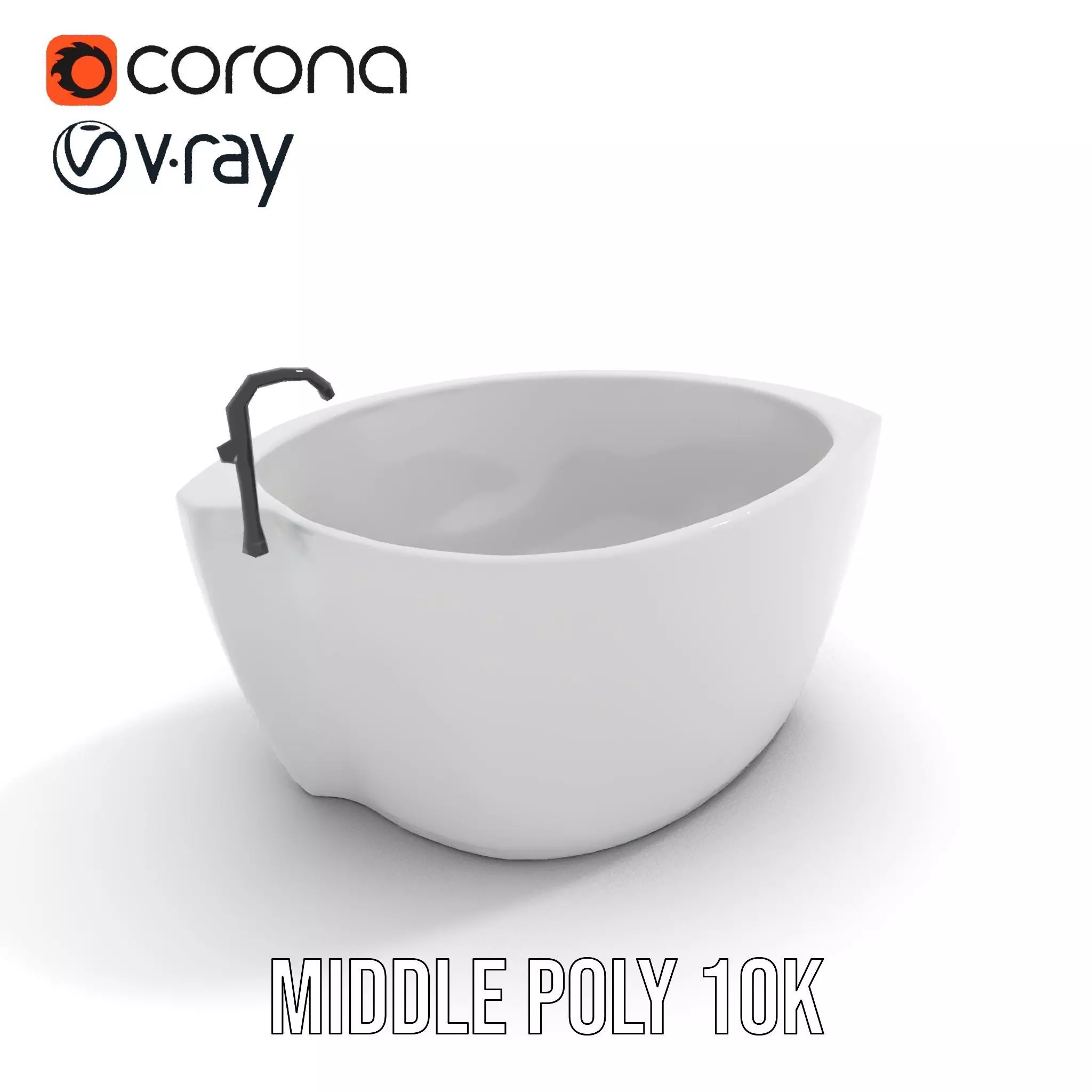 Elegant White Bathtub model pack Low-poly 3D model_16