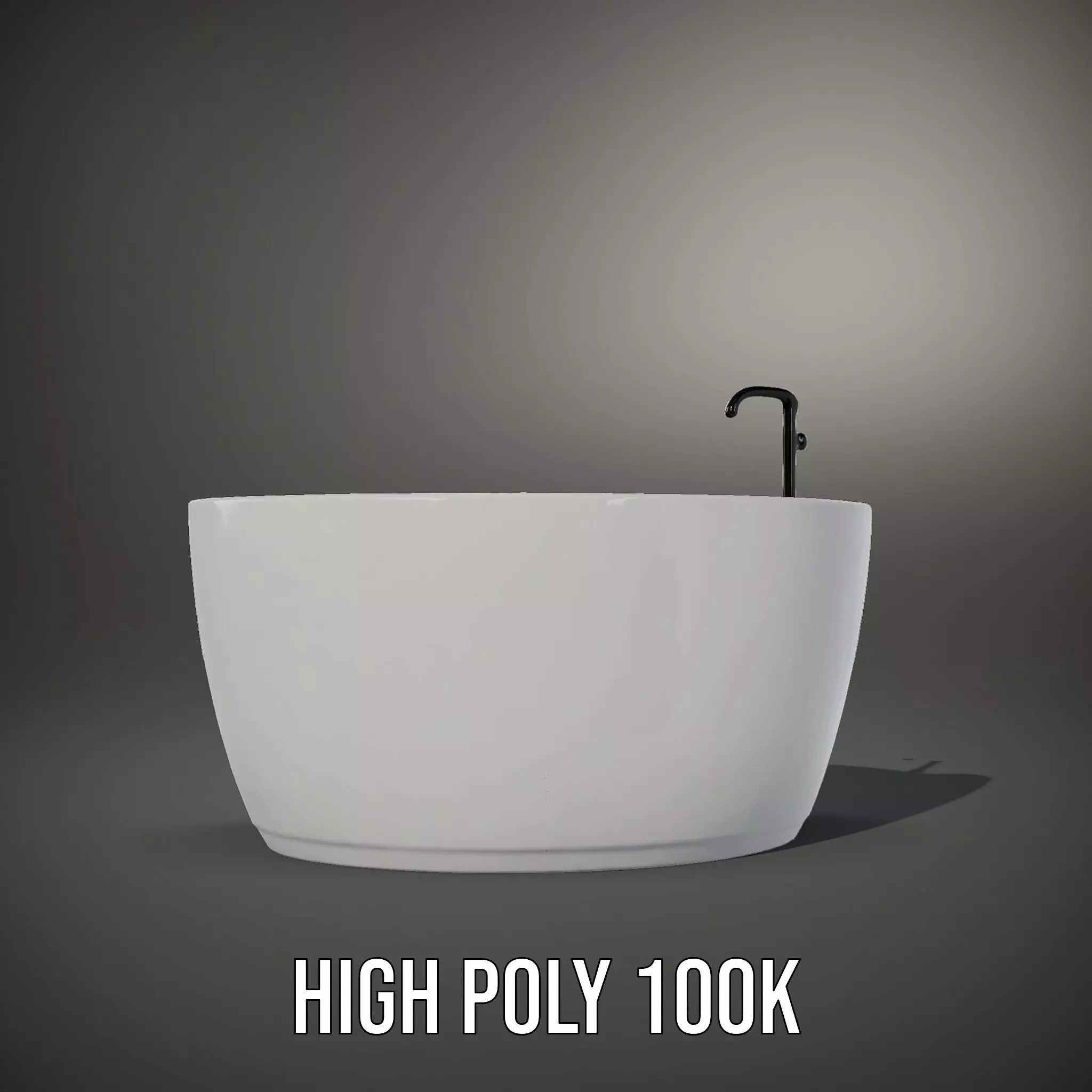 Elegant White Bathtub model pack Low-poly 3D model_11