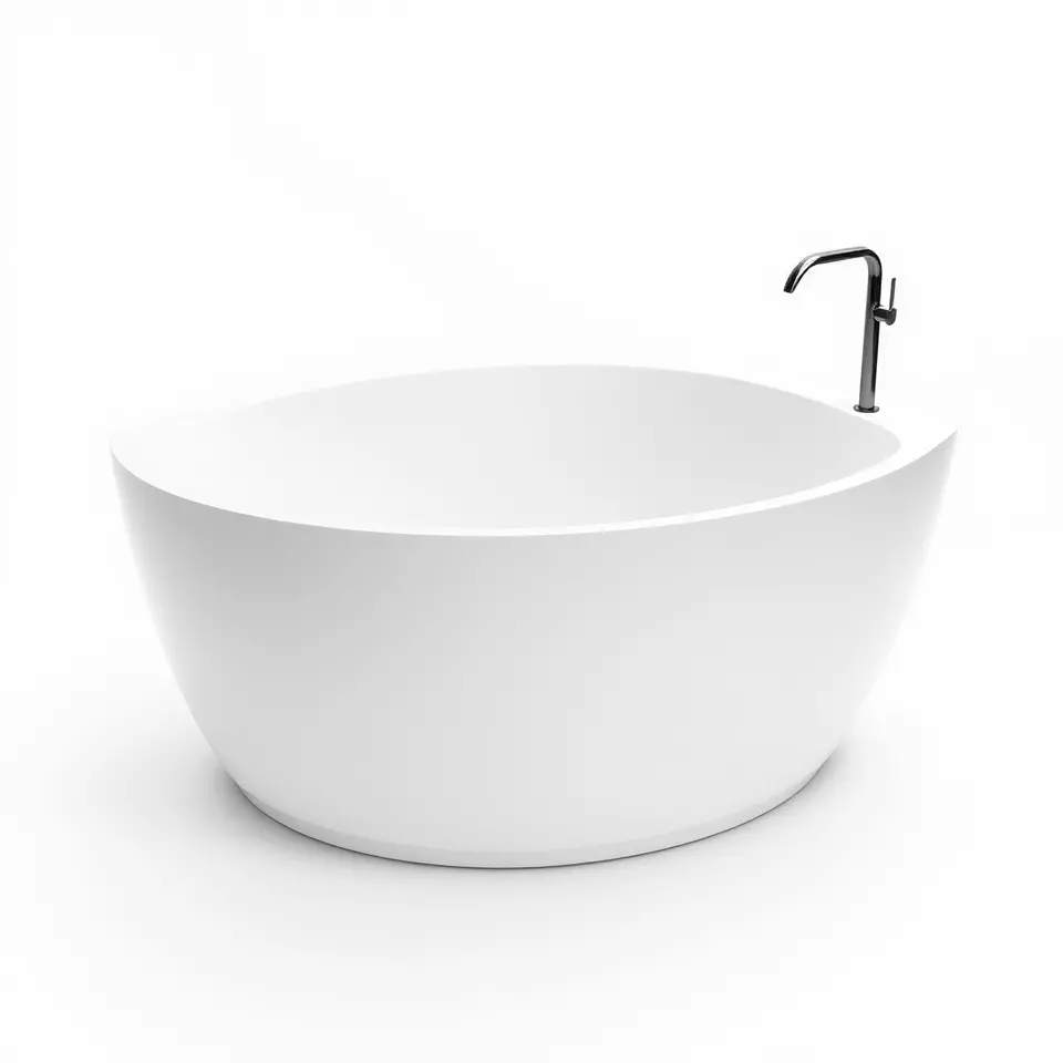Elegant White Bathtub model pack Low-poly 3D model_3