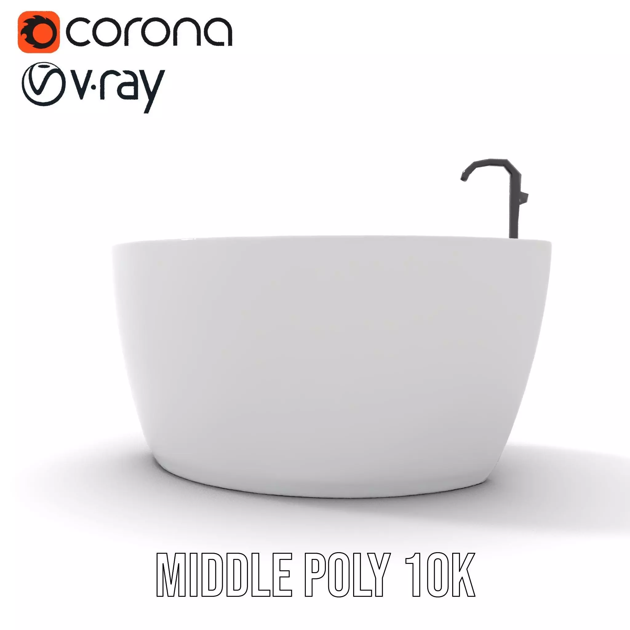Elegant White Bathtub model pack Low-poly 3D model_12
