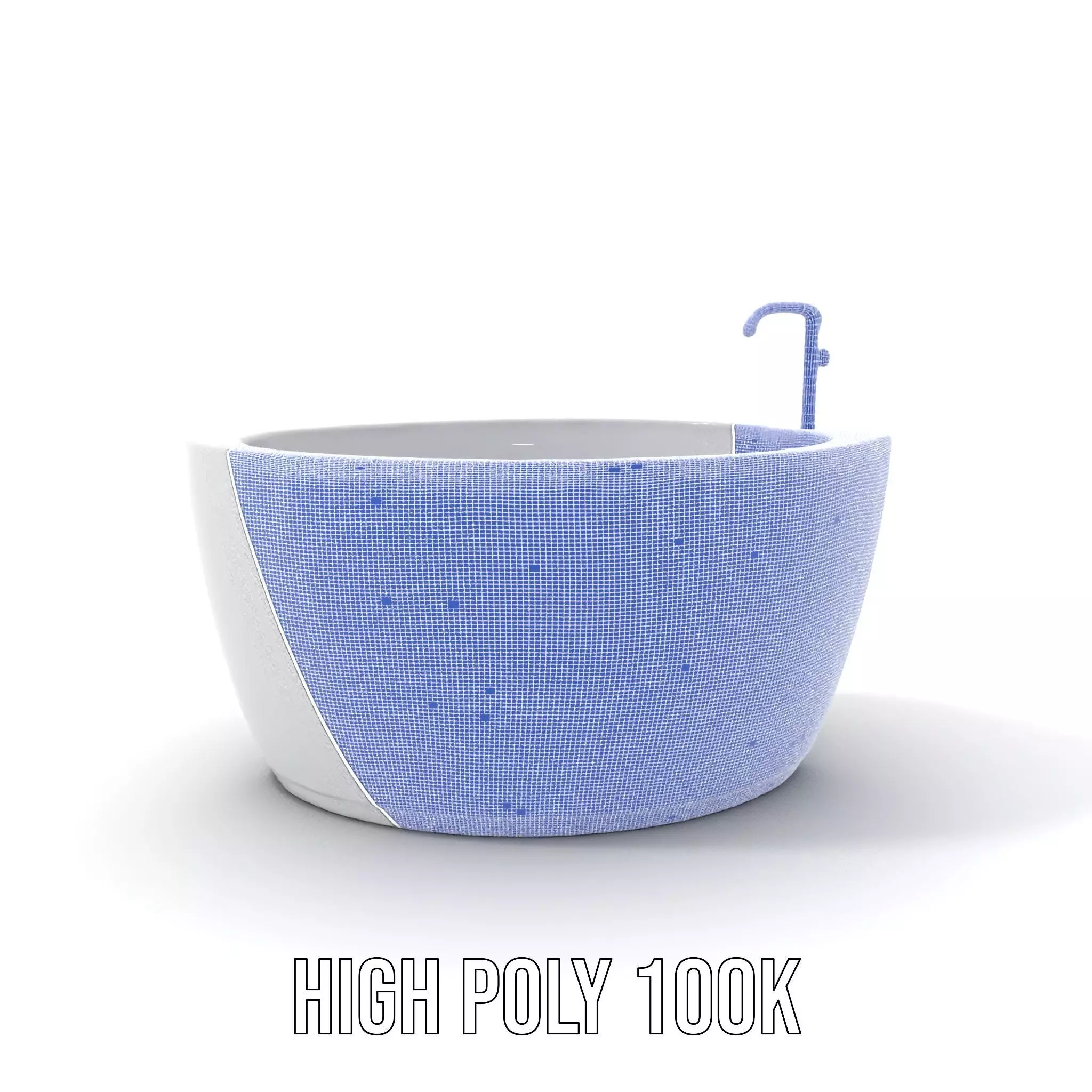 Elegant White Bathtub model pack Low-poly 3D model_5