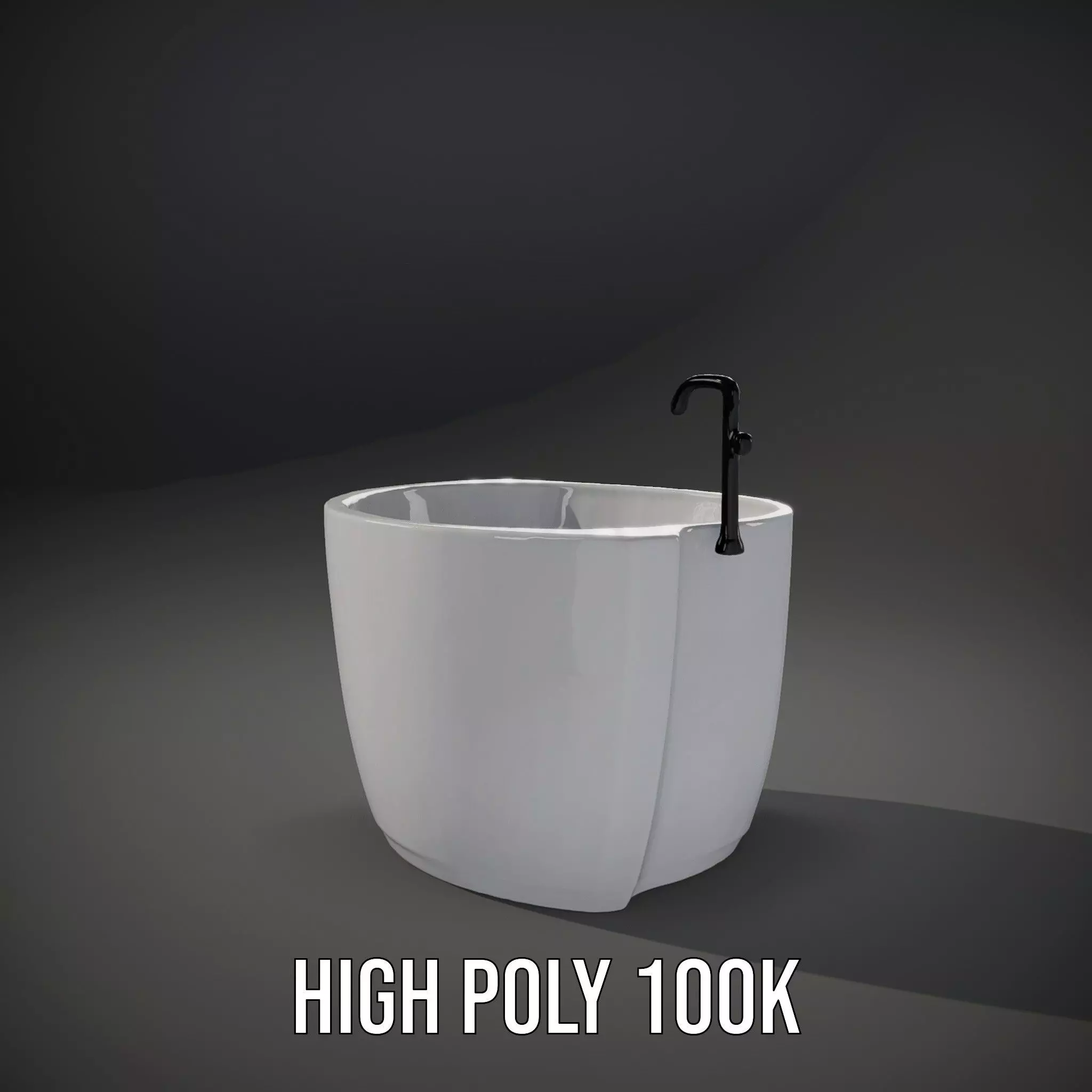 Elegant White Bathtub model pack Low-poly 3D model_9