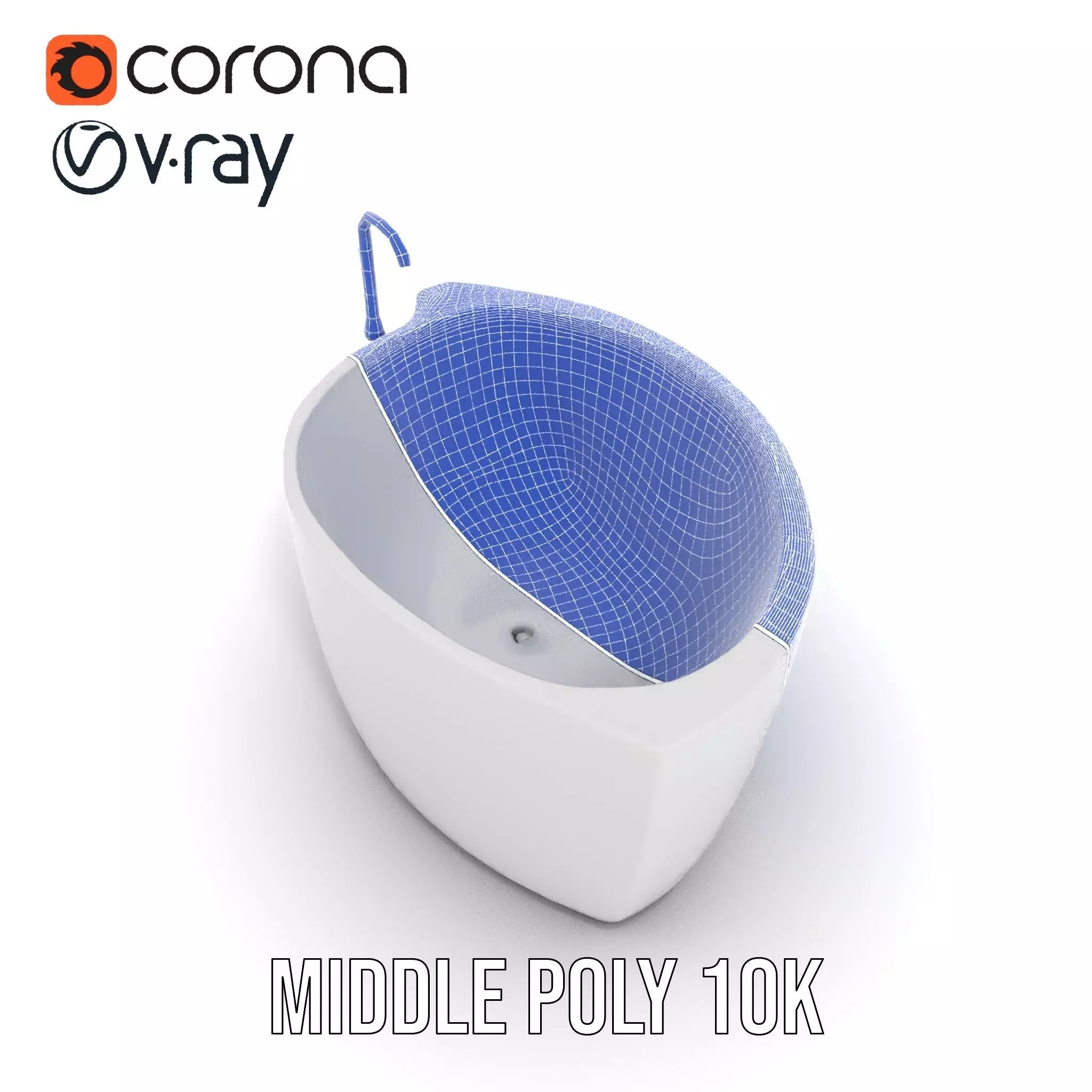 Elegant White Bathtub model pack Low-poly 3D model_19