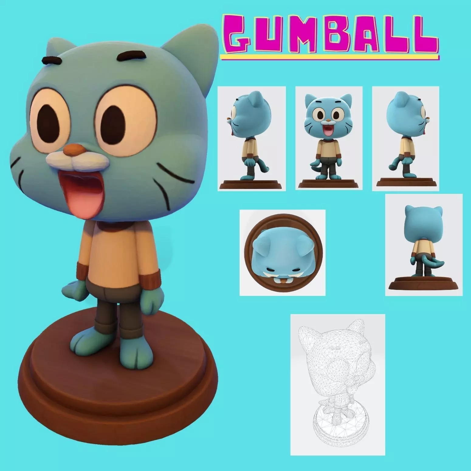 Gumball Watterson 3D Model for 3D Printing  3D print model_0