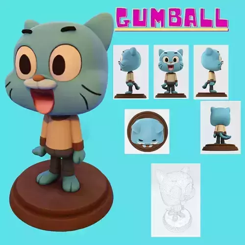 Gumball Watterson 3D Model for 3D Printing  3D print model