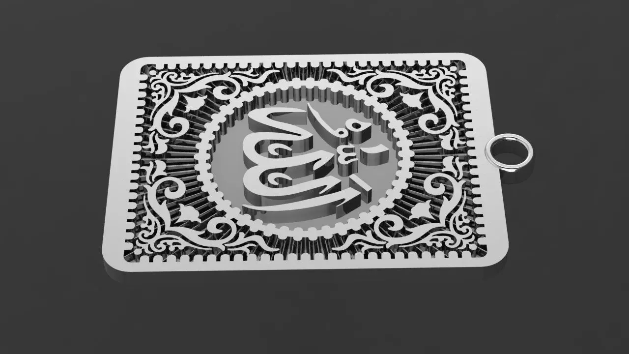 Muslim pendant 3D print model_3