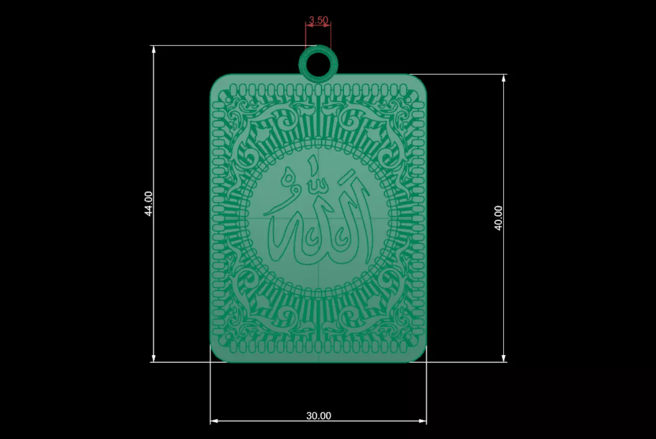Muslim pendant 3D print model_6
