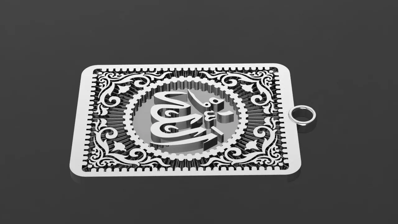 Muslim pendant 3D print model_4