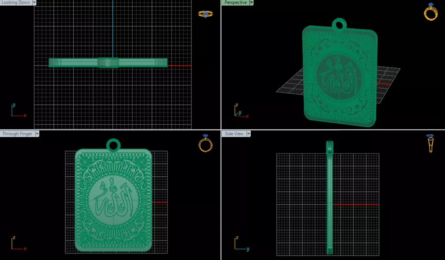 Muslim pendant 3D print model_5