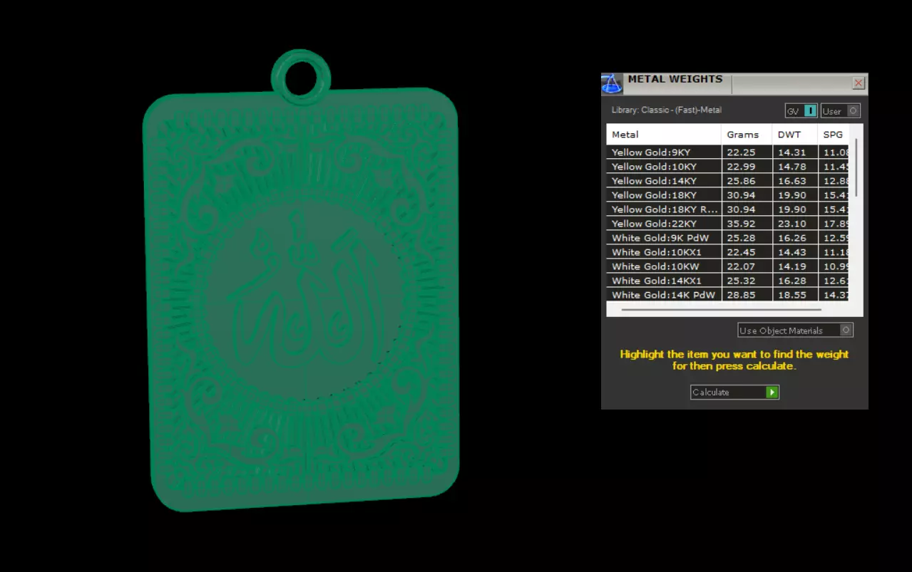 Muslim pendant 3D print model_8