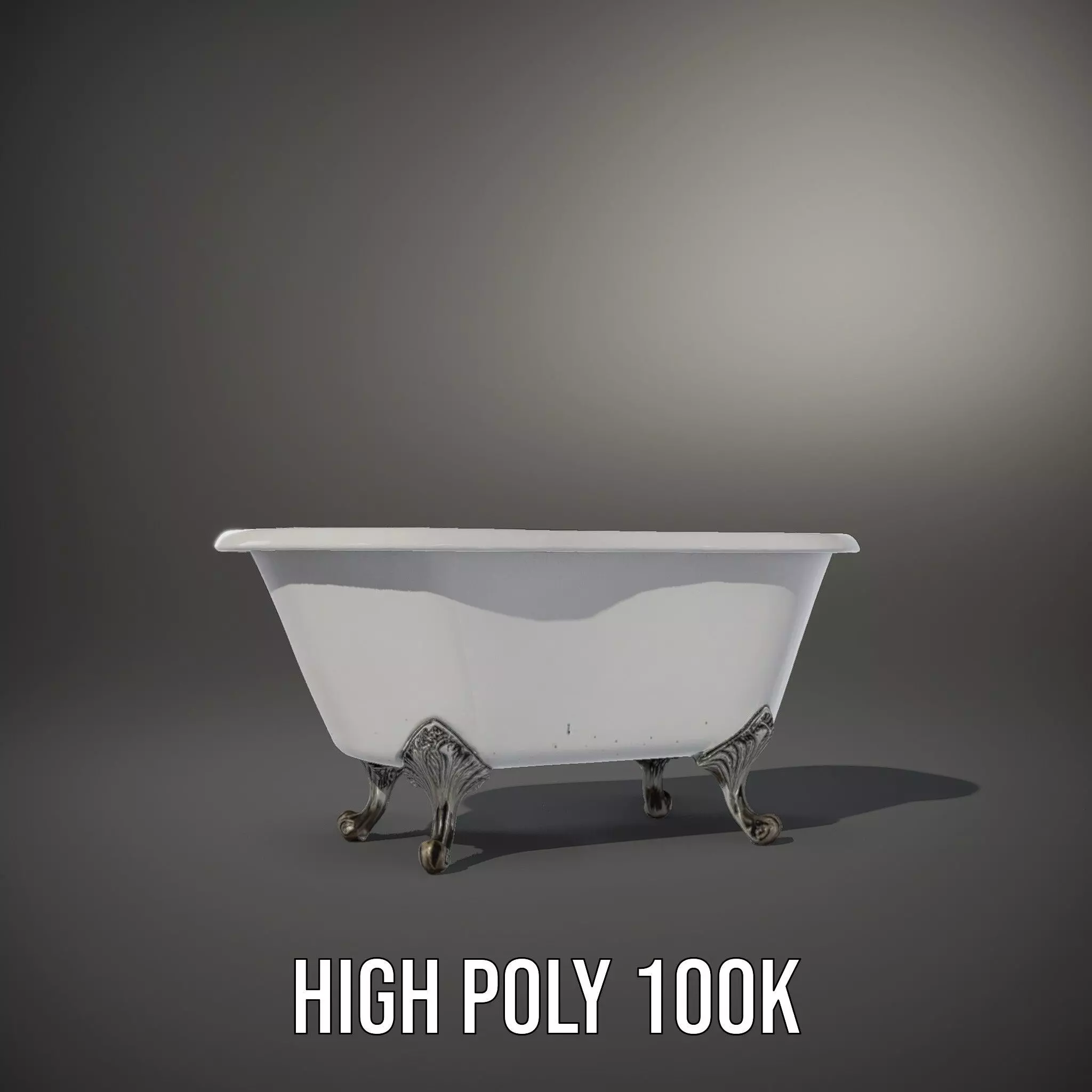 Elegant Clawfoot Bathtub model pack Low-poly 3D model_9