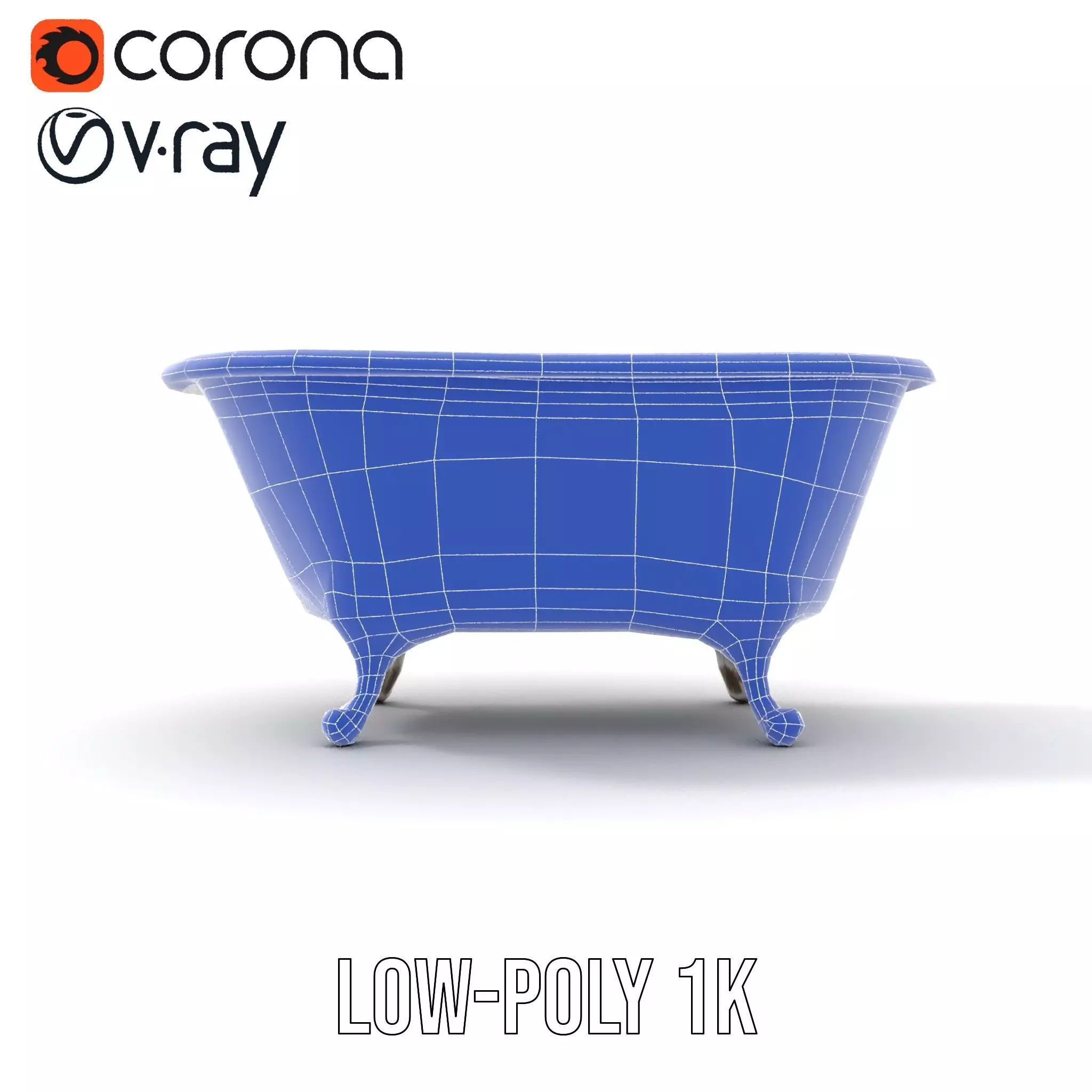Elegant Clawfoot Bathtub model pack Low-poly 3D model_31
