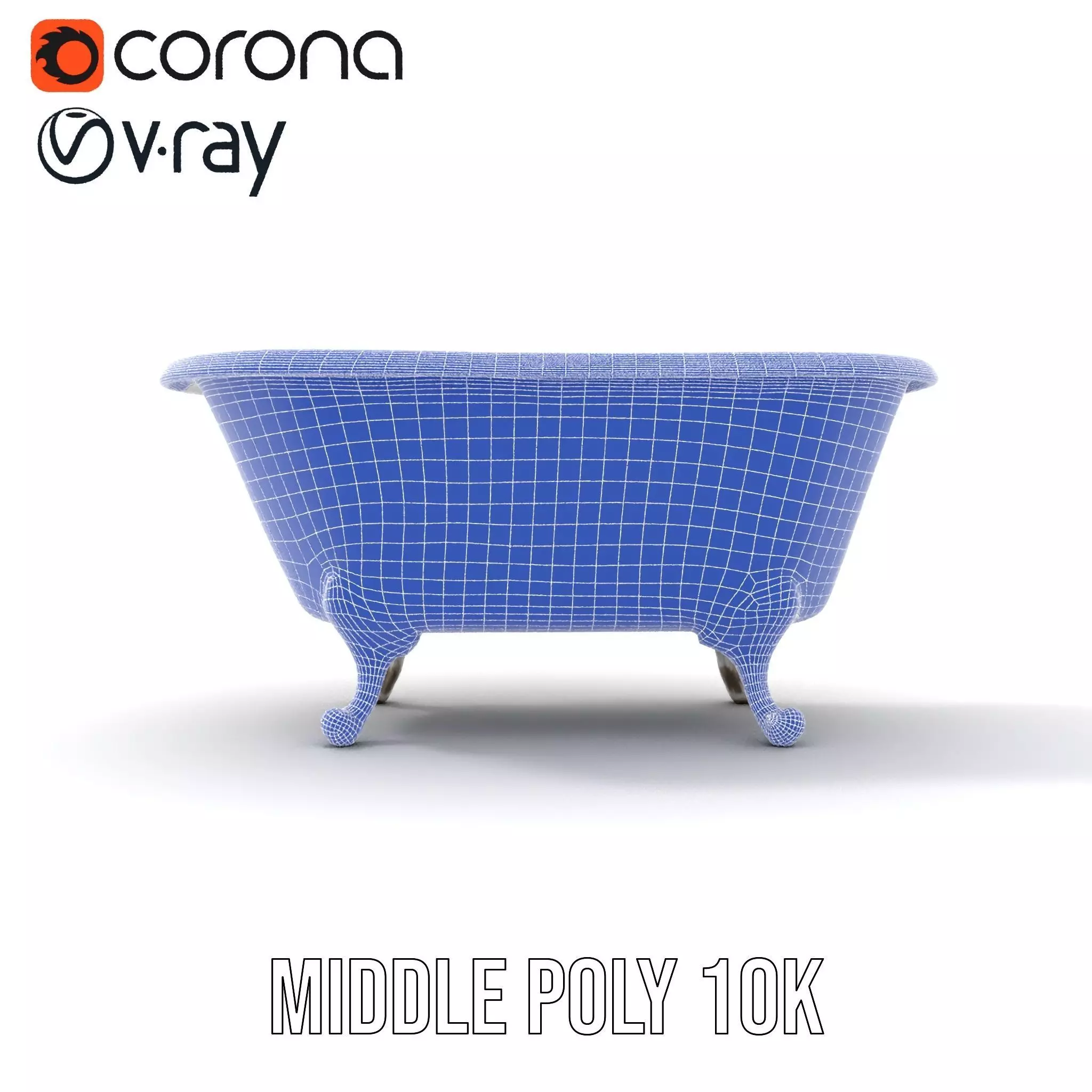 Elegant Clawfoot Bathtub model pack Low-poly 3D model_24