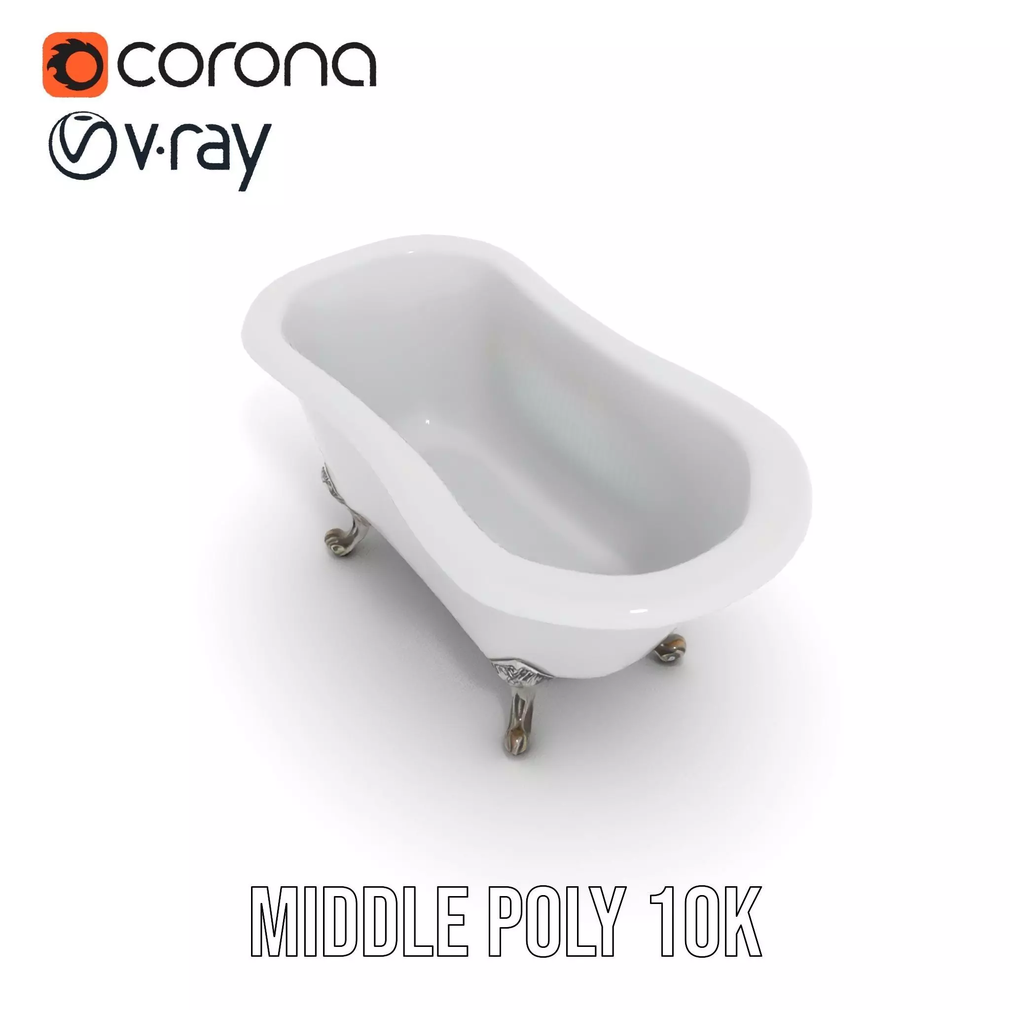 Elegant Clawfoot Bathtub model pack Low-poly 3D model_21