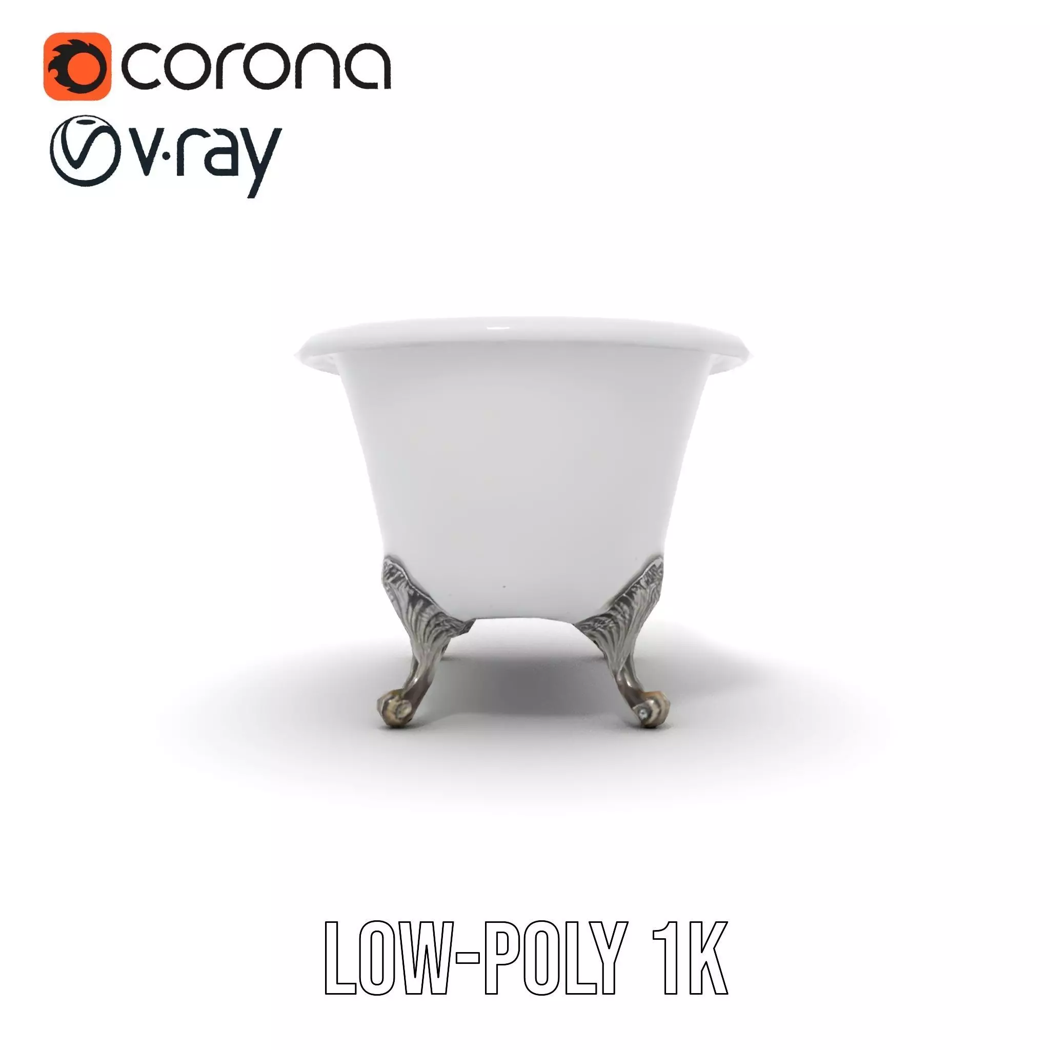 Elegant Clawfoot Bathtub model pack Low-poly 3D model_22