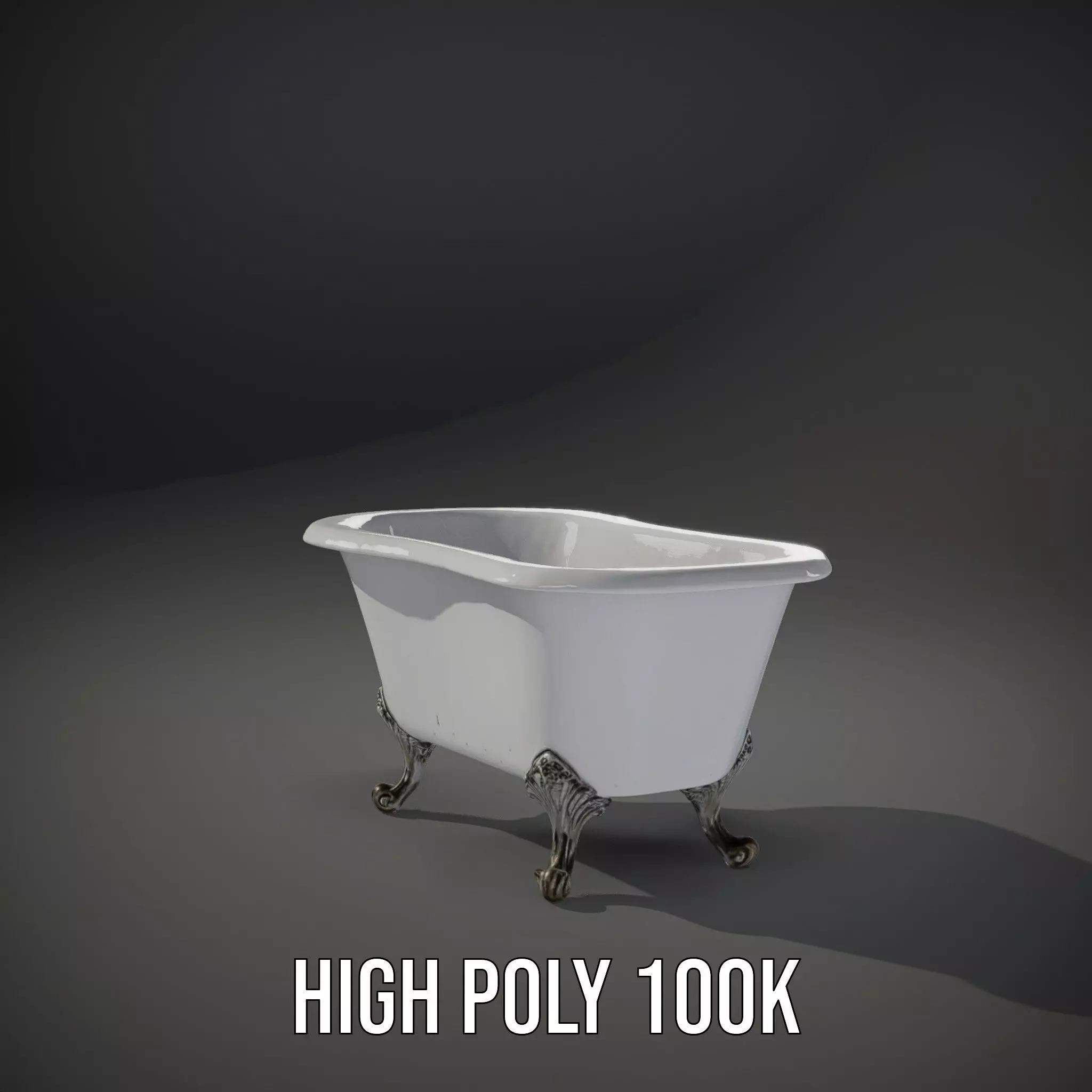 Elegant Clawfoot Bathtub model pack Low-poly 3D model_11