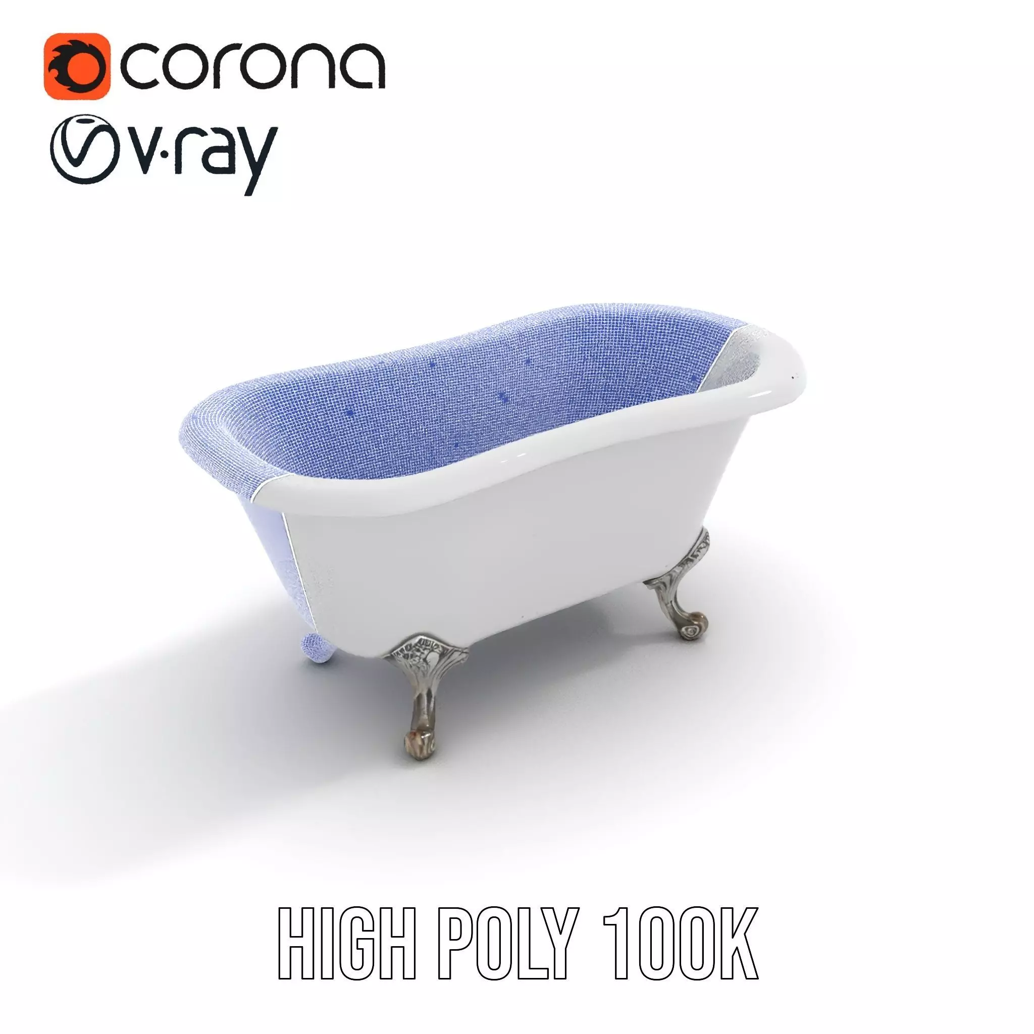 Elegant Clawfoot Bathtub model pack Low-poly 3D model_23