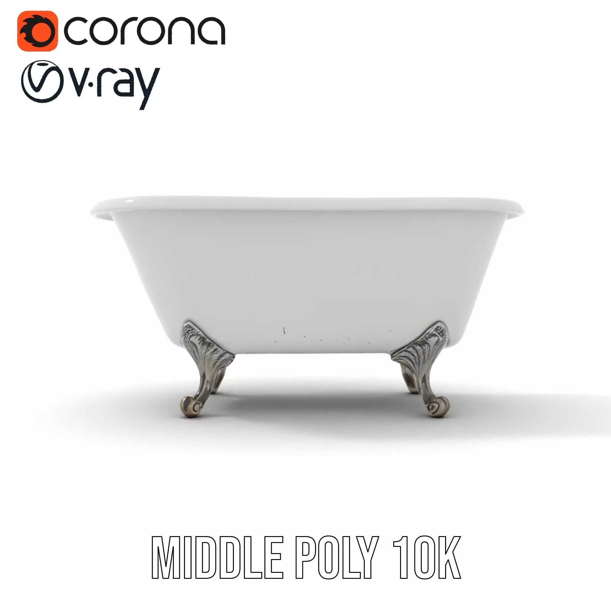 Elegant Clawfoot Bathtub model pack Low-poly 3D model_27