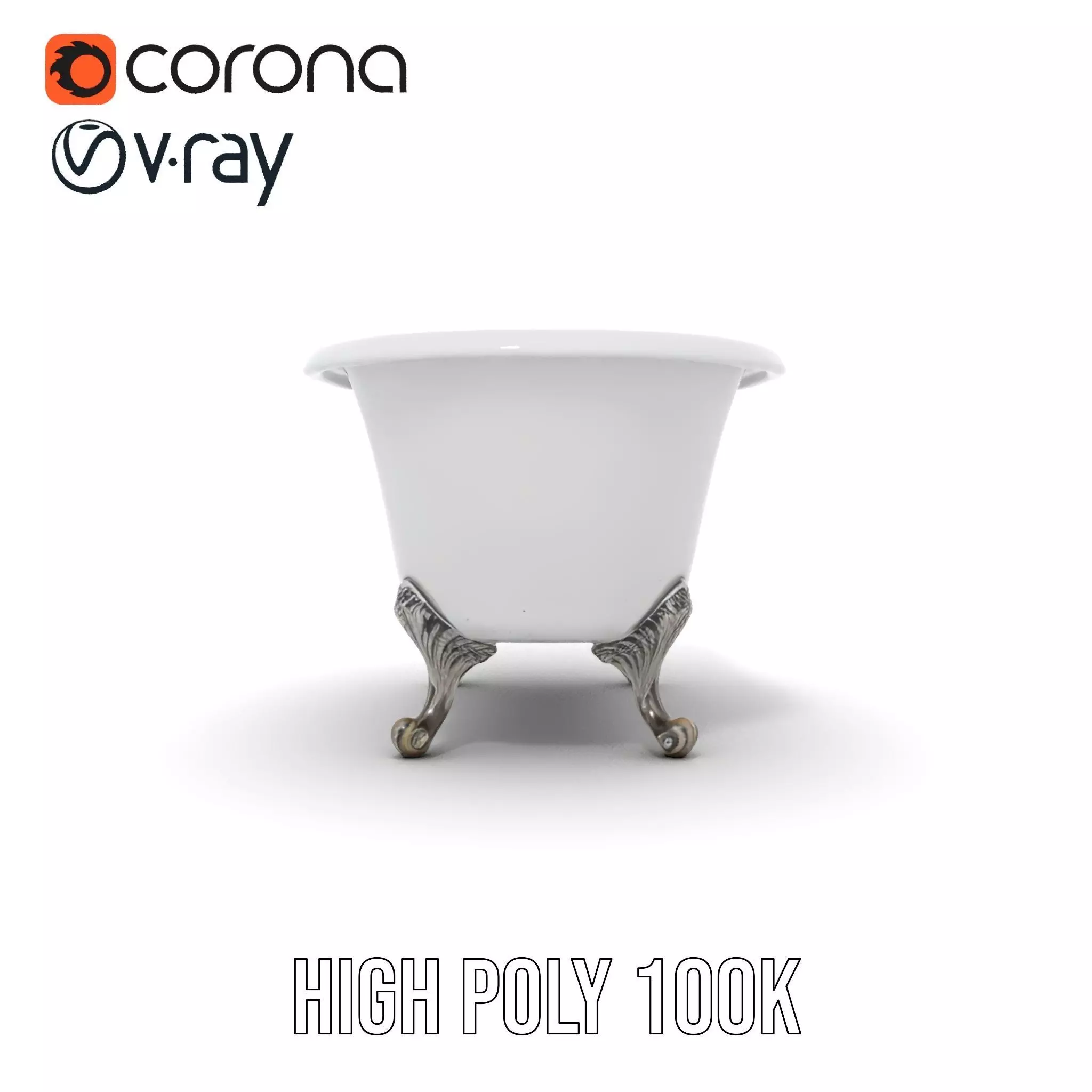 Elegant Clawfoot Bathtub model pack Low-poly 3D model_29