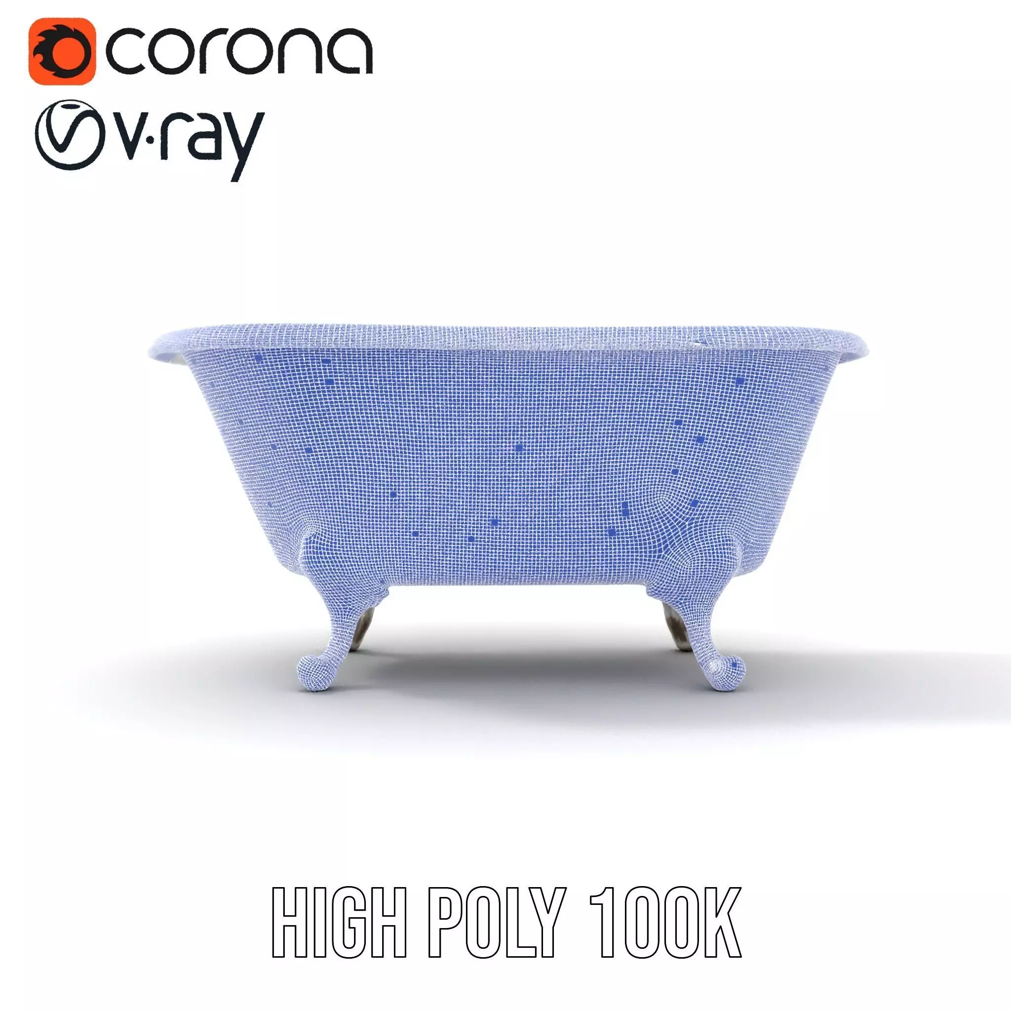 Elegant Clawfoot Bathtub model pack Low-poly 3D model_35