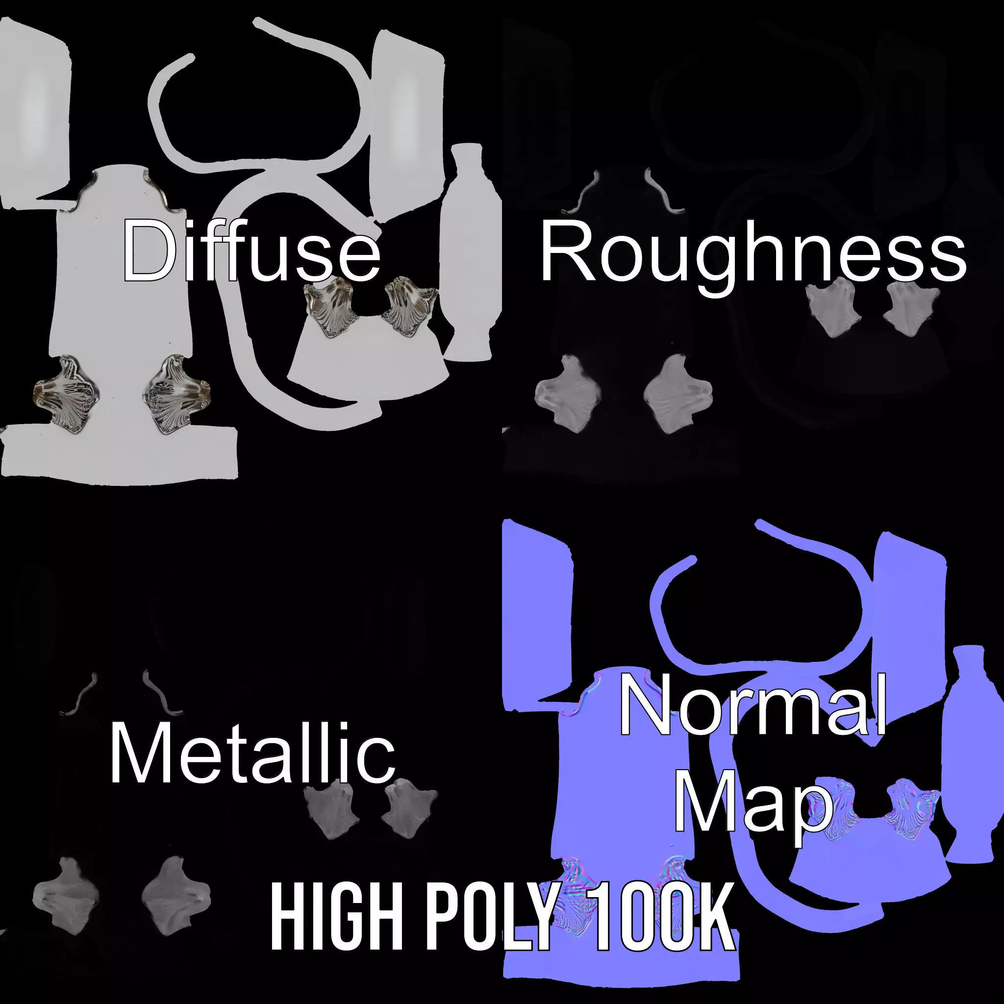 Elegant Clawfoot Bathtub model pack Low-poly 3D model_4