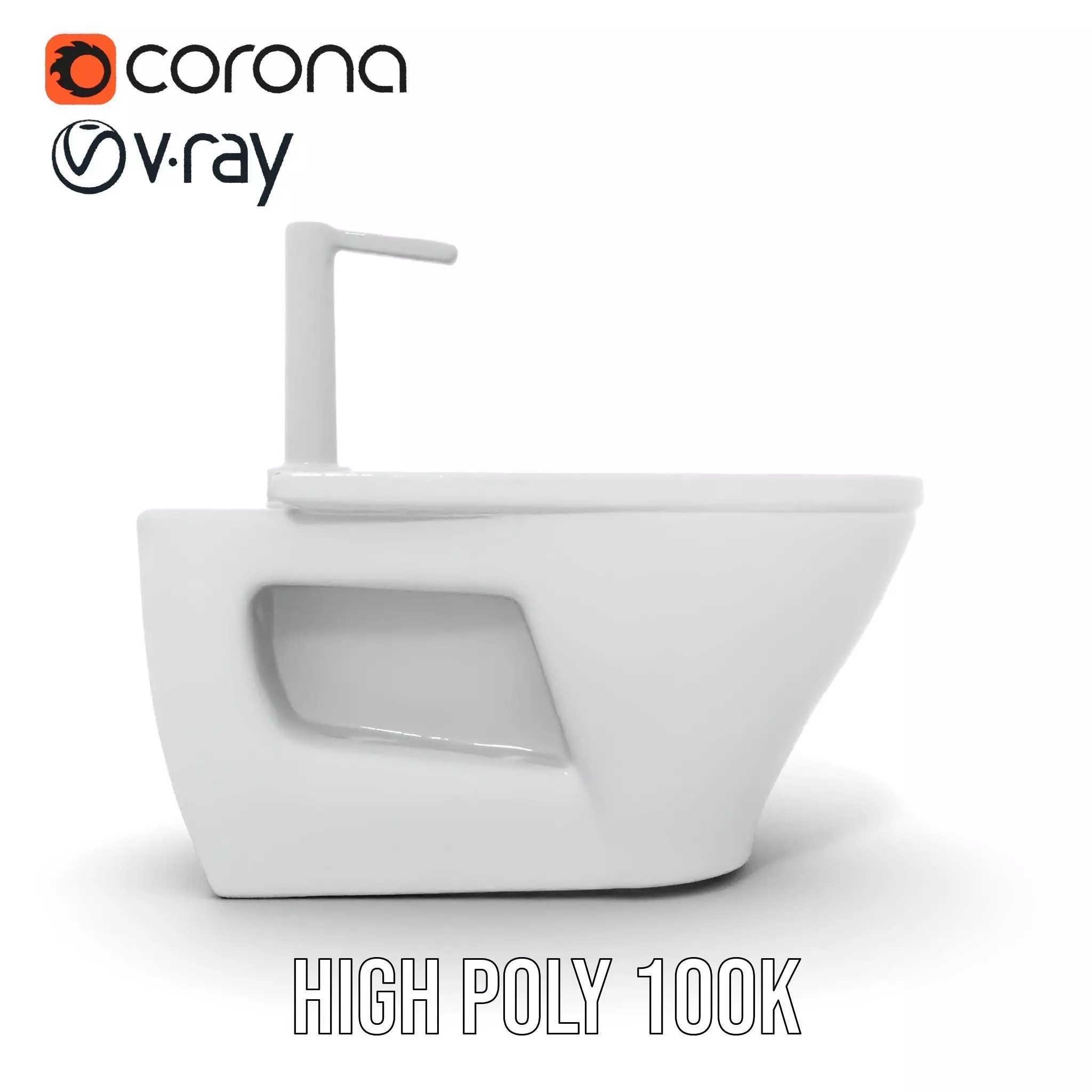 Modern White Bidet model pack Low-poly 3D model_29