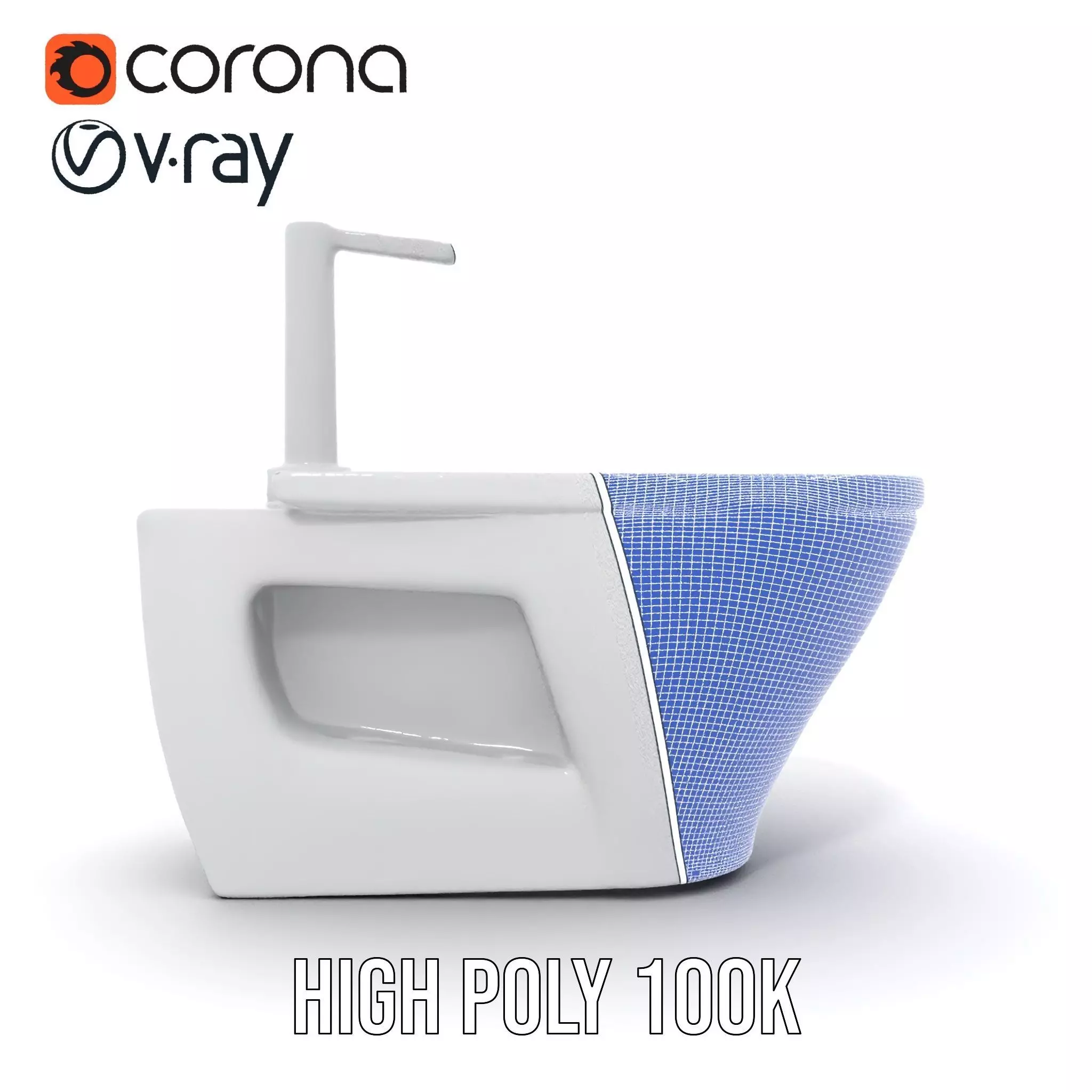Modern White Bidet model pack Low-poly 3D model_26