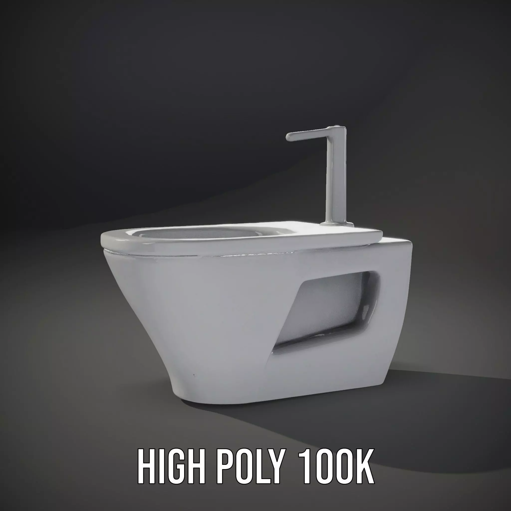 Modern White Bidet model pack Low-poly 3D model_10