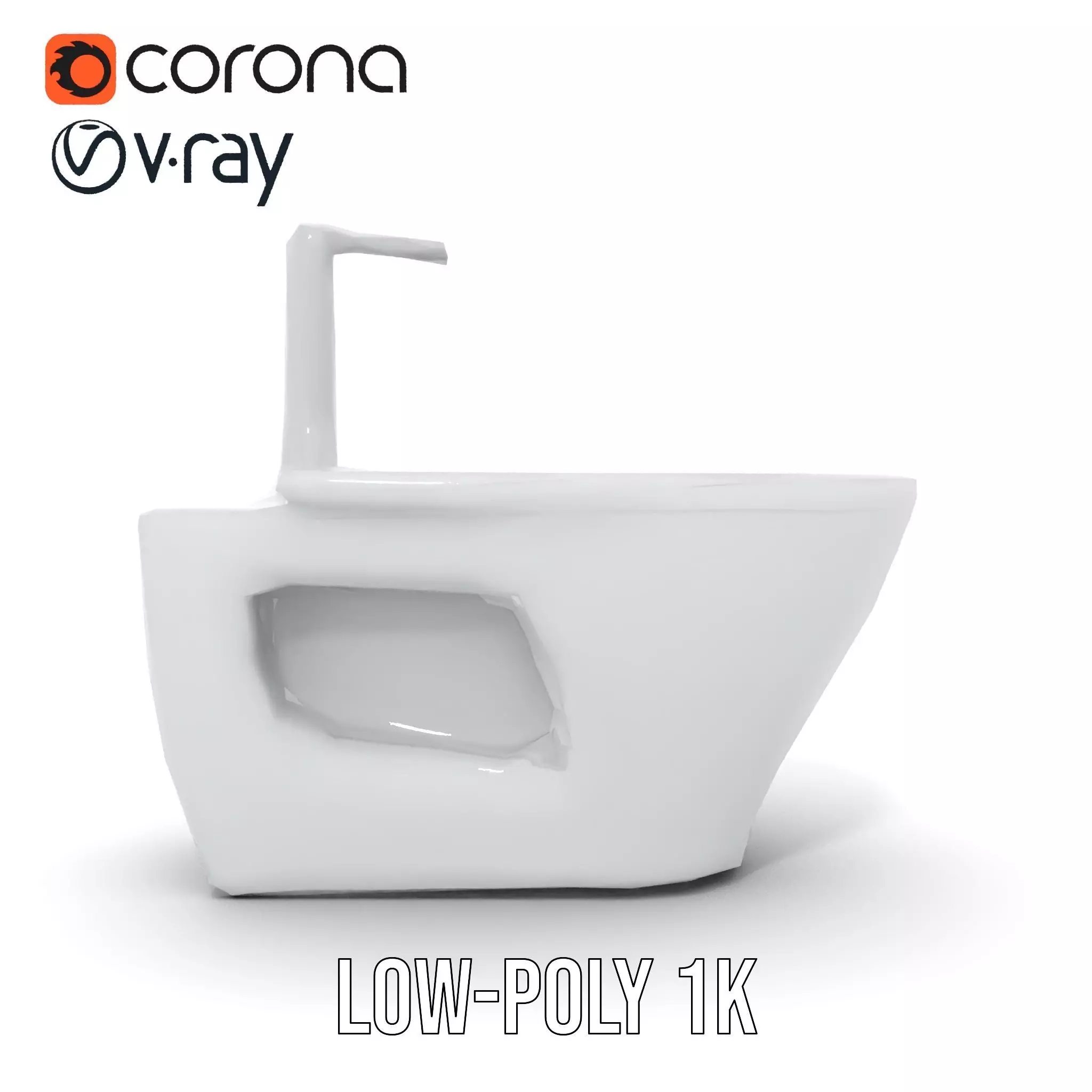 Modern White Bidet model pack Low-poly 3D model_12