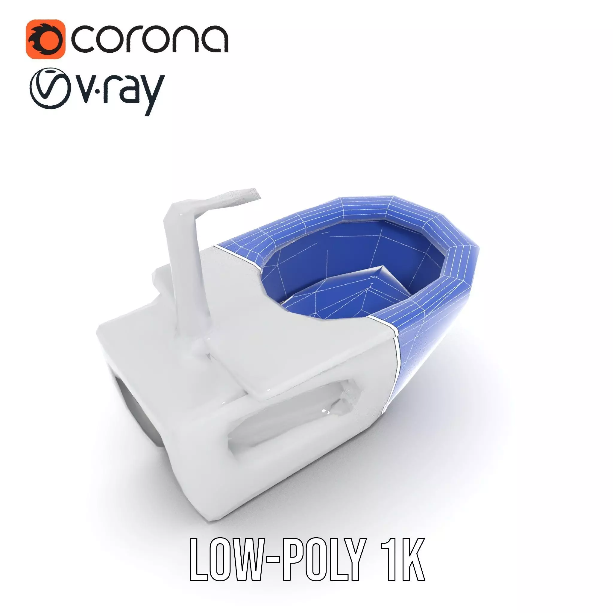 Modern White Bidet model pack Low-poly 3D model_20