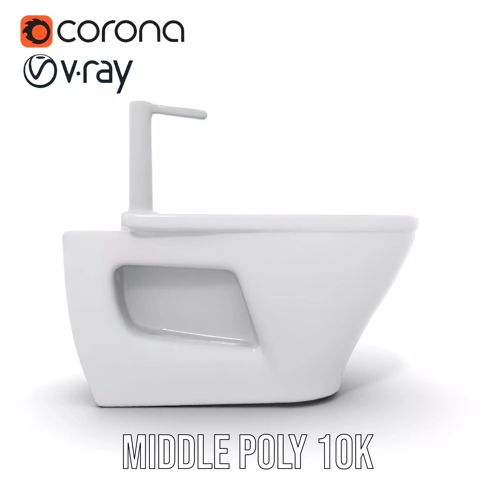 Modern White Bidet model pack Low-poly 3D model_11