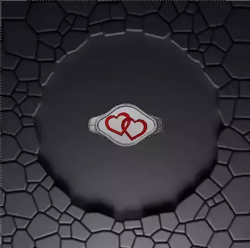 jewel ring with love heart 3D print model