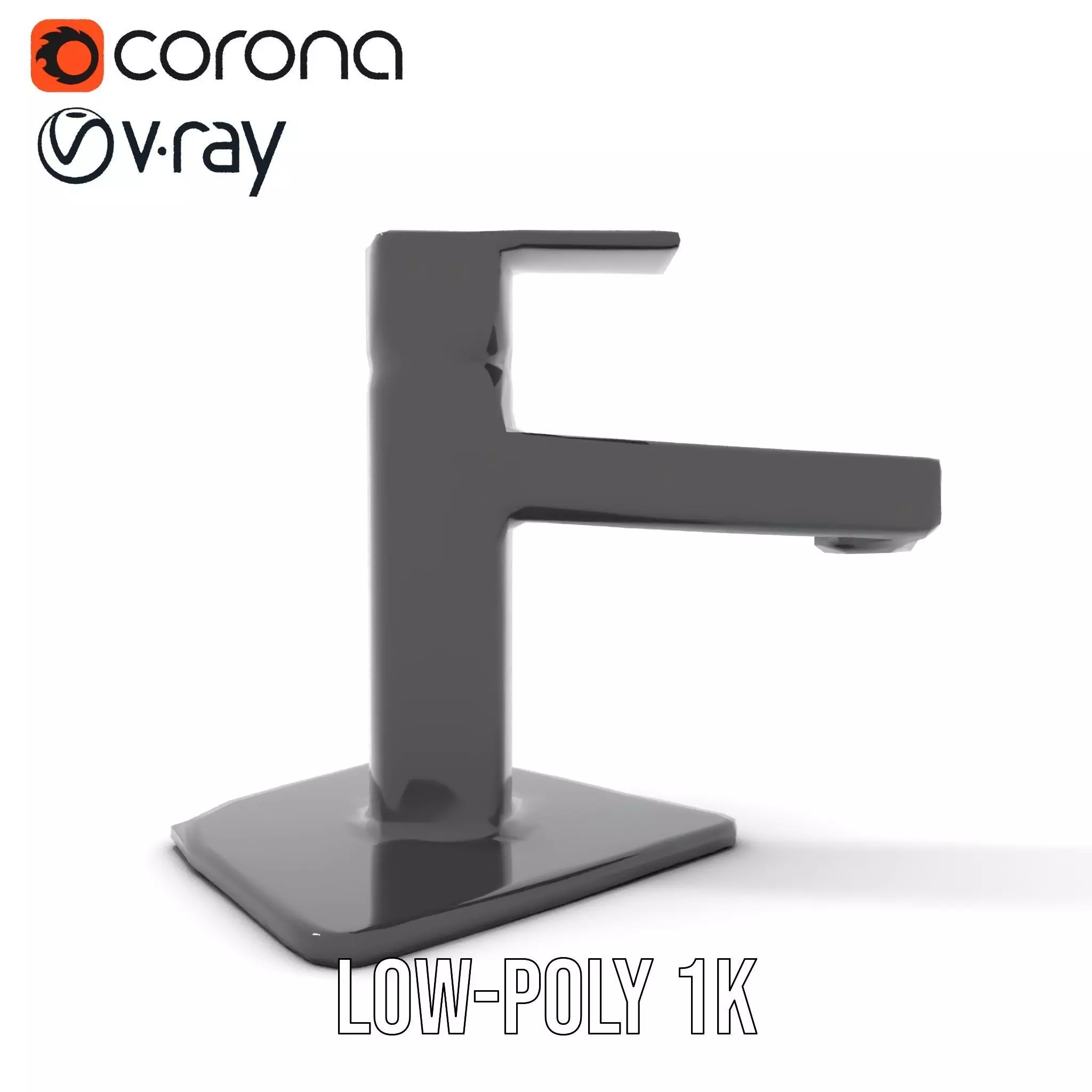 Matte Black Faucet model pack Low-poly 3D model_16