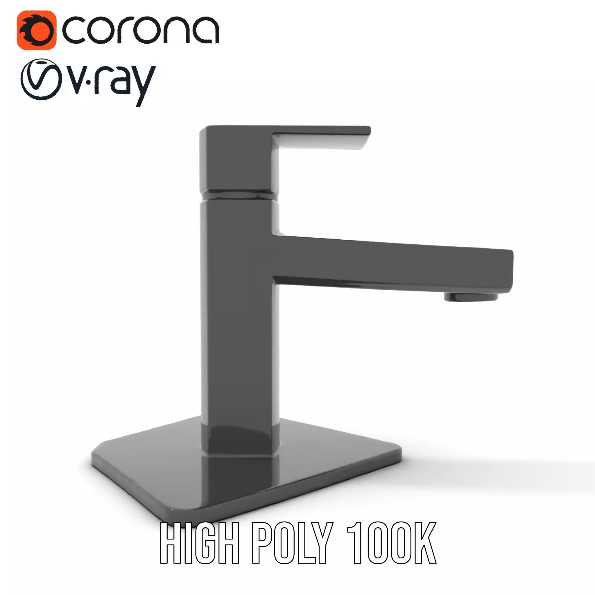Matte Black Faucet model pack Low-poly 3D model_23