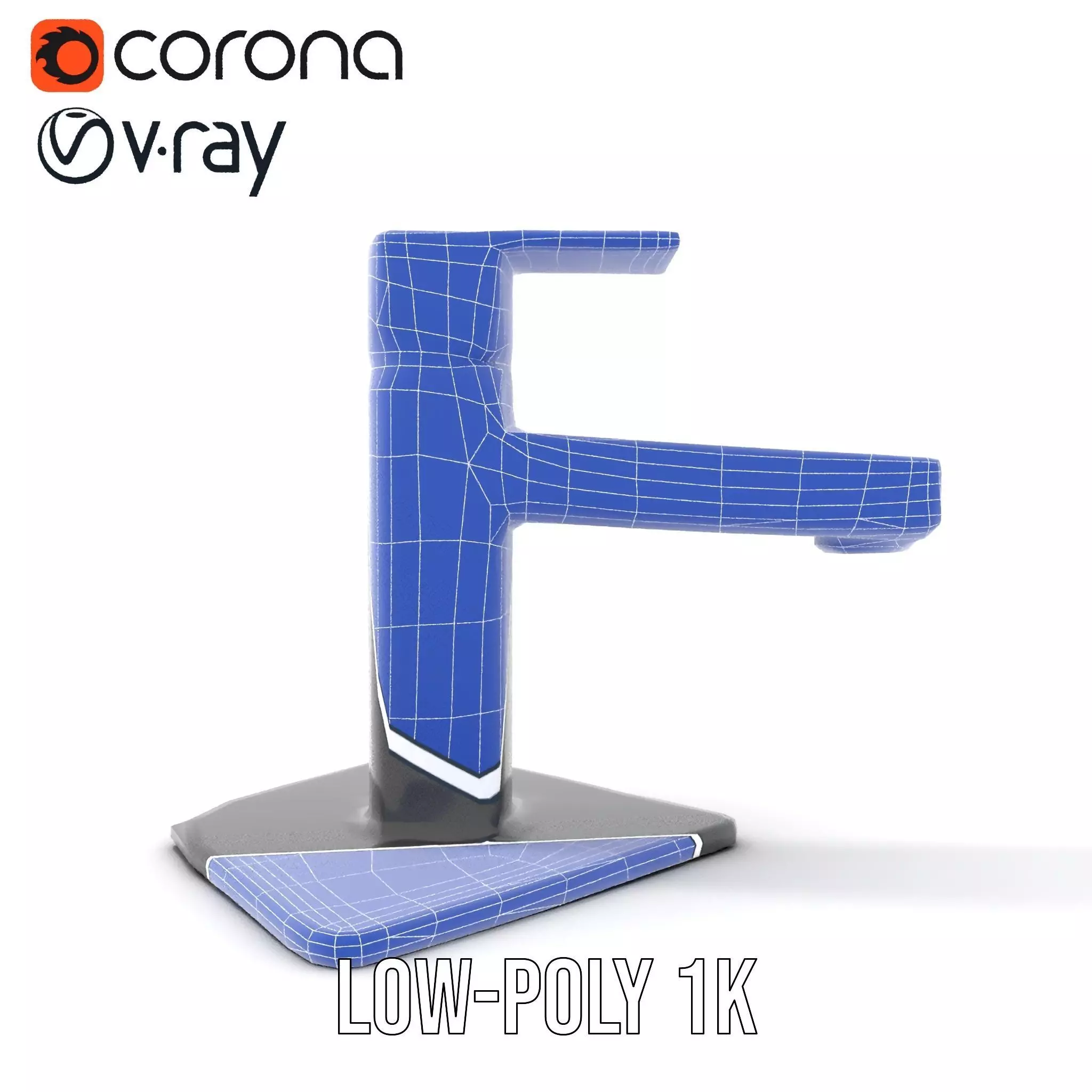 Matte Black Faucet model pack Low-poly 3D model_14