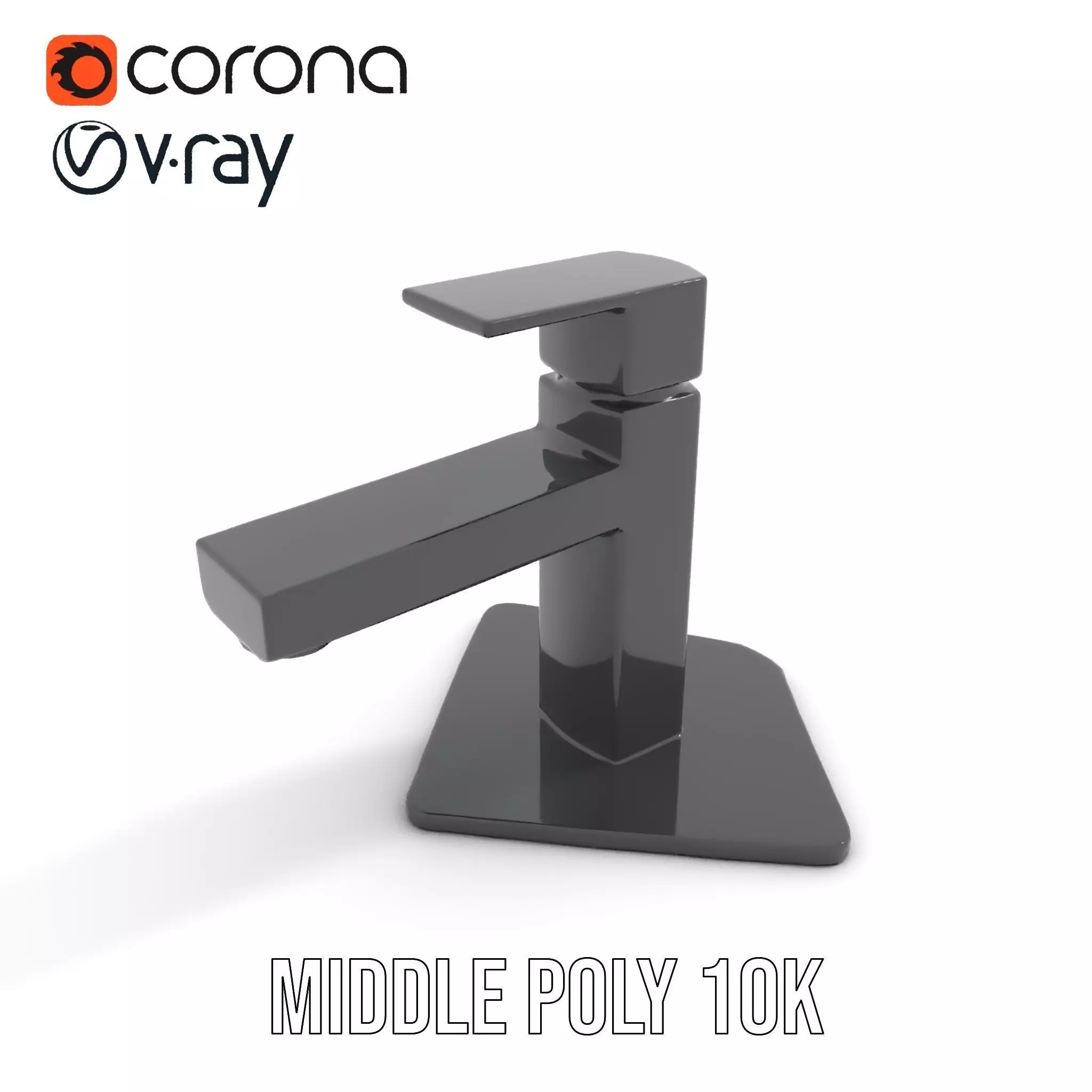 Matte Black Faucet model pack Low-poly 3D model_6
