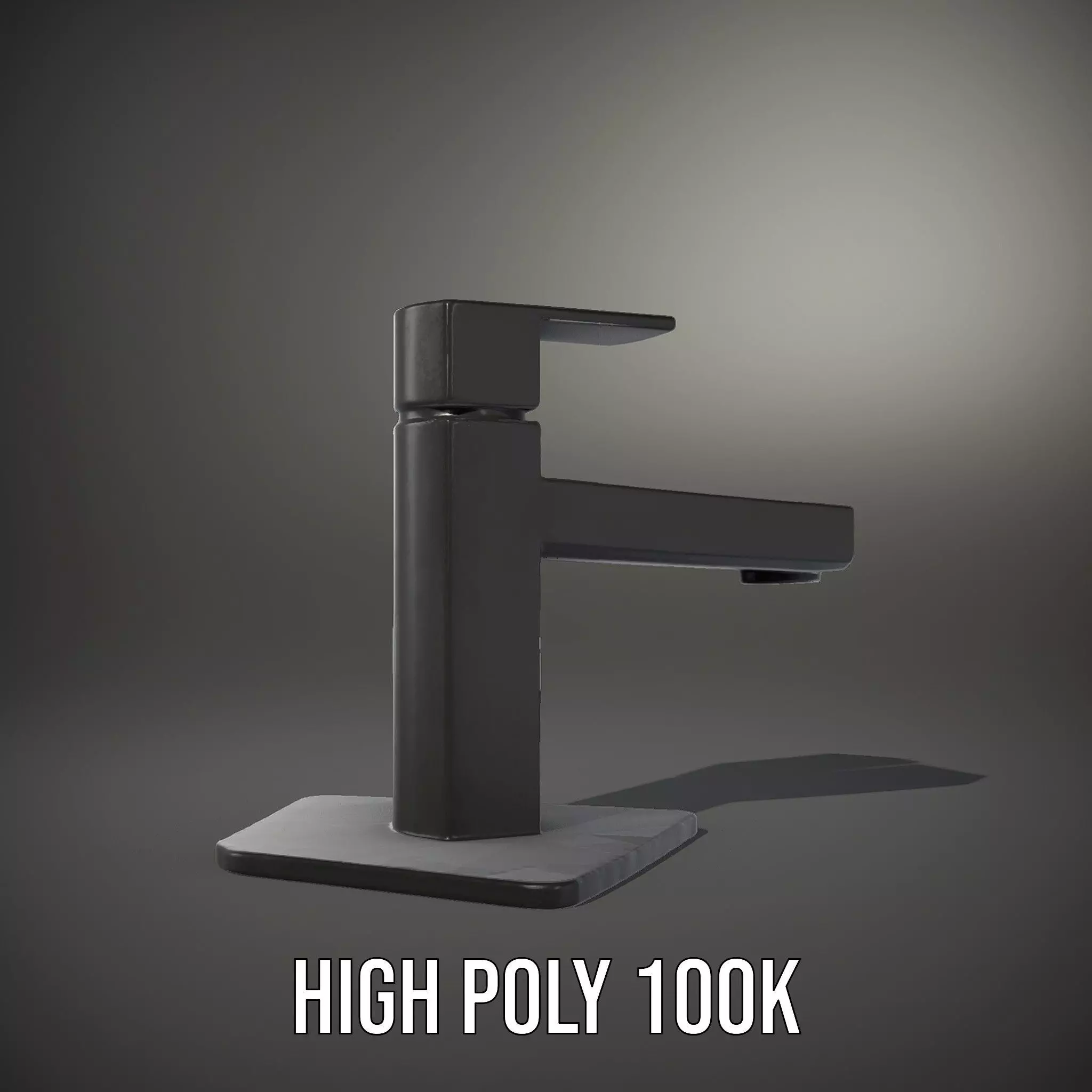 Matte Black Faucet model pack Low-poly 3D model_8
