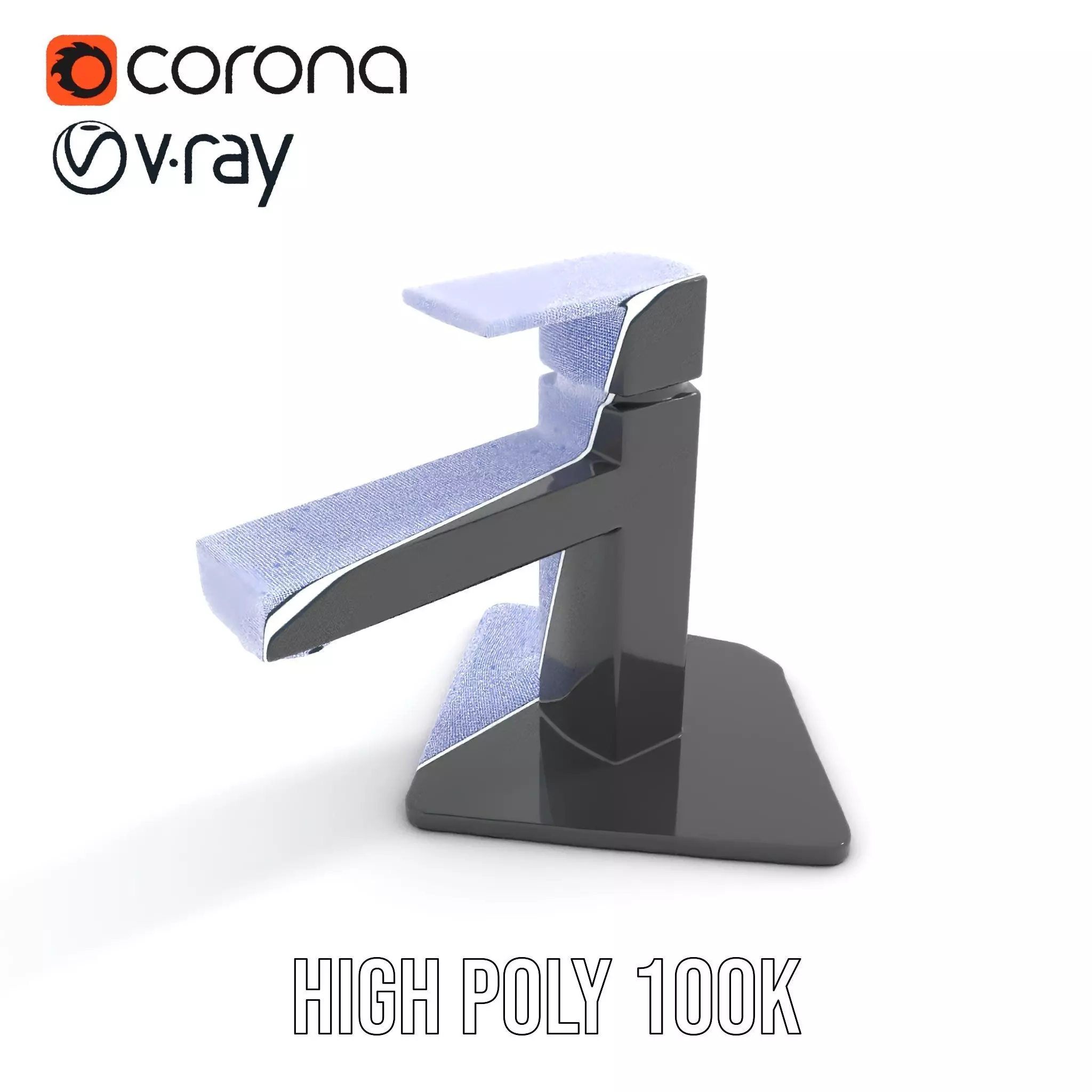 Matte Black Faucet model pack Low-poly 3D model_33