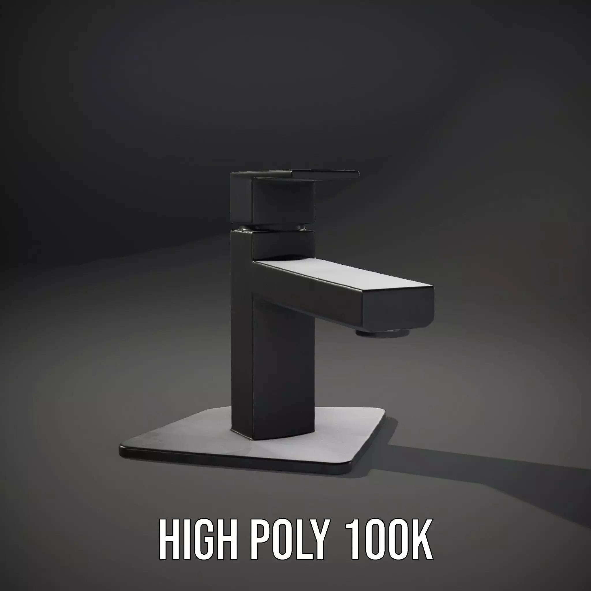 Matte Black Faucet model pack Low-poly 3D model_10