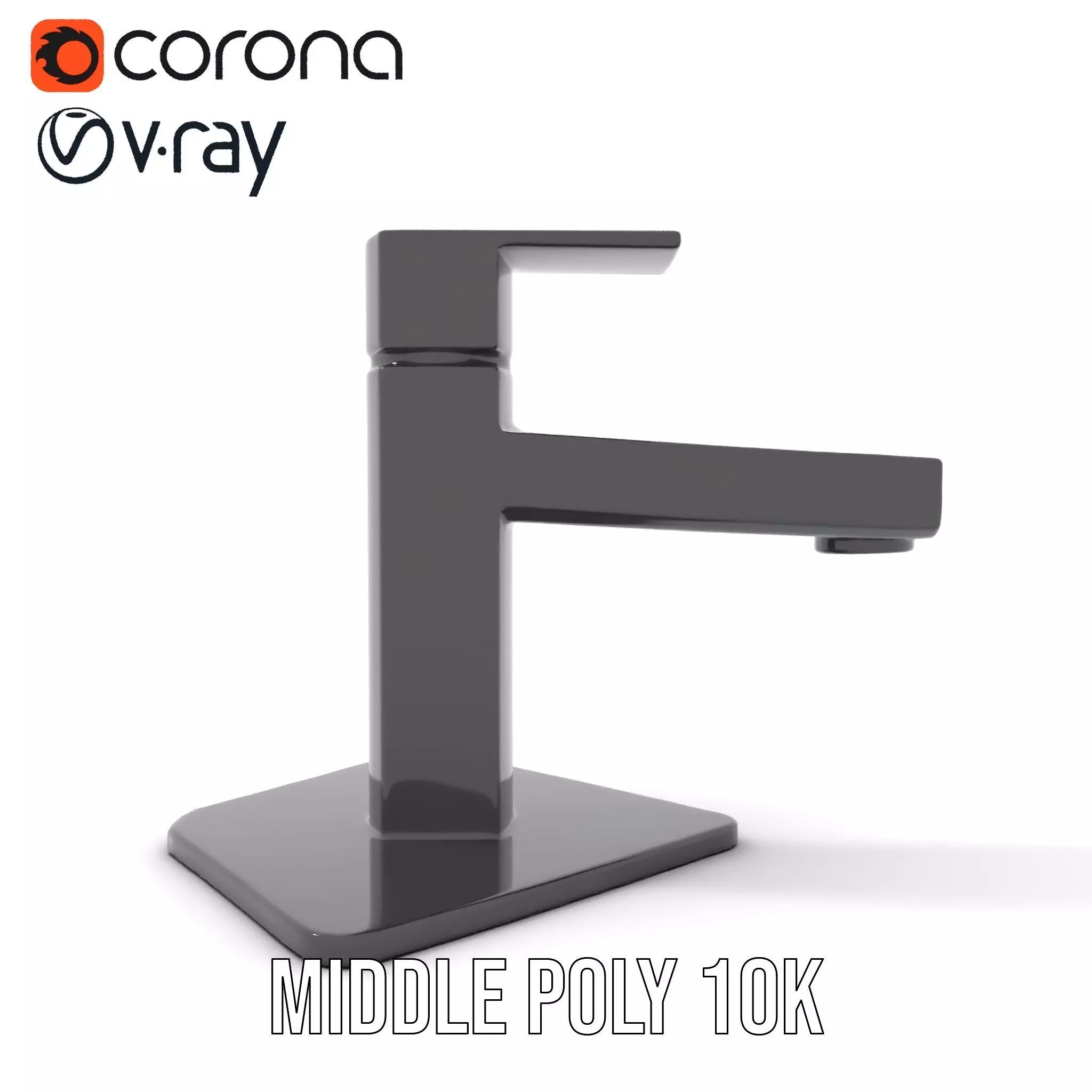 Matte Black Faucet model pack Low-poly 3D model_5