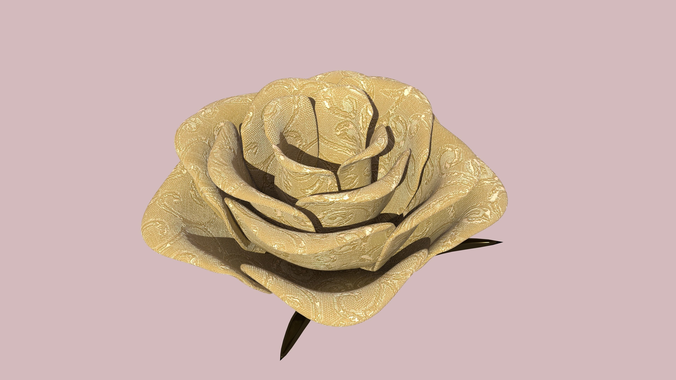 Rose pin Low-poly 3D model