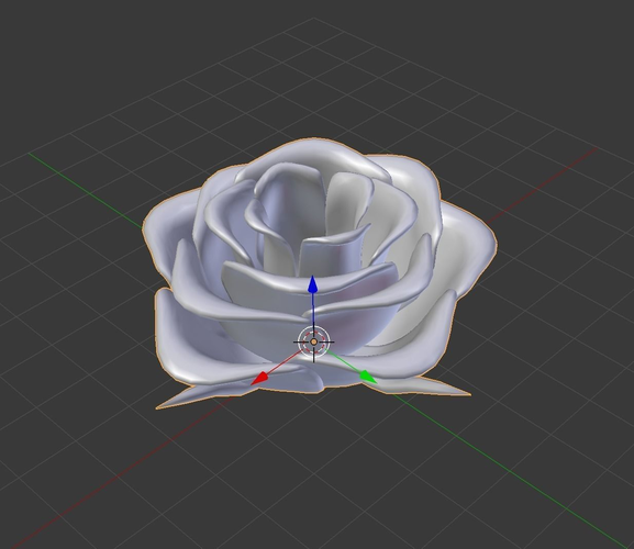 Rose pin Low-poly 3D model