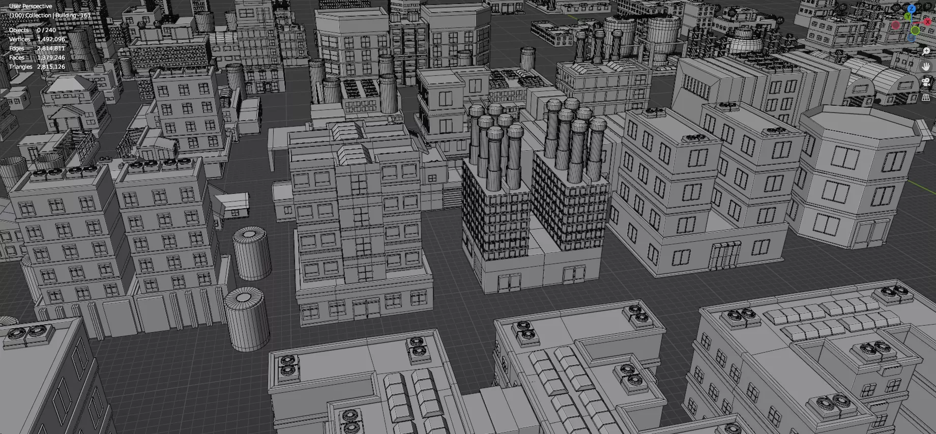 Low Poly City Buildings Pack Of 240 - Game Ready - Untextured  Low-poly 3D model_29