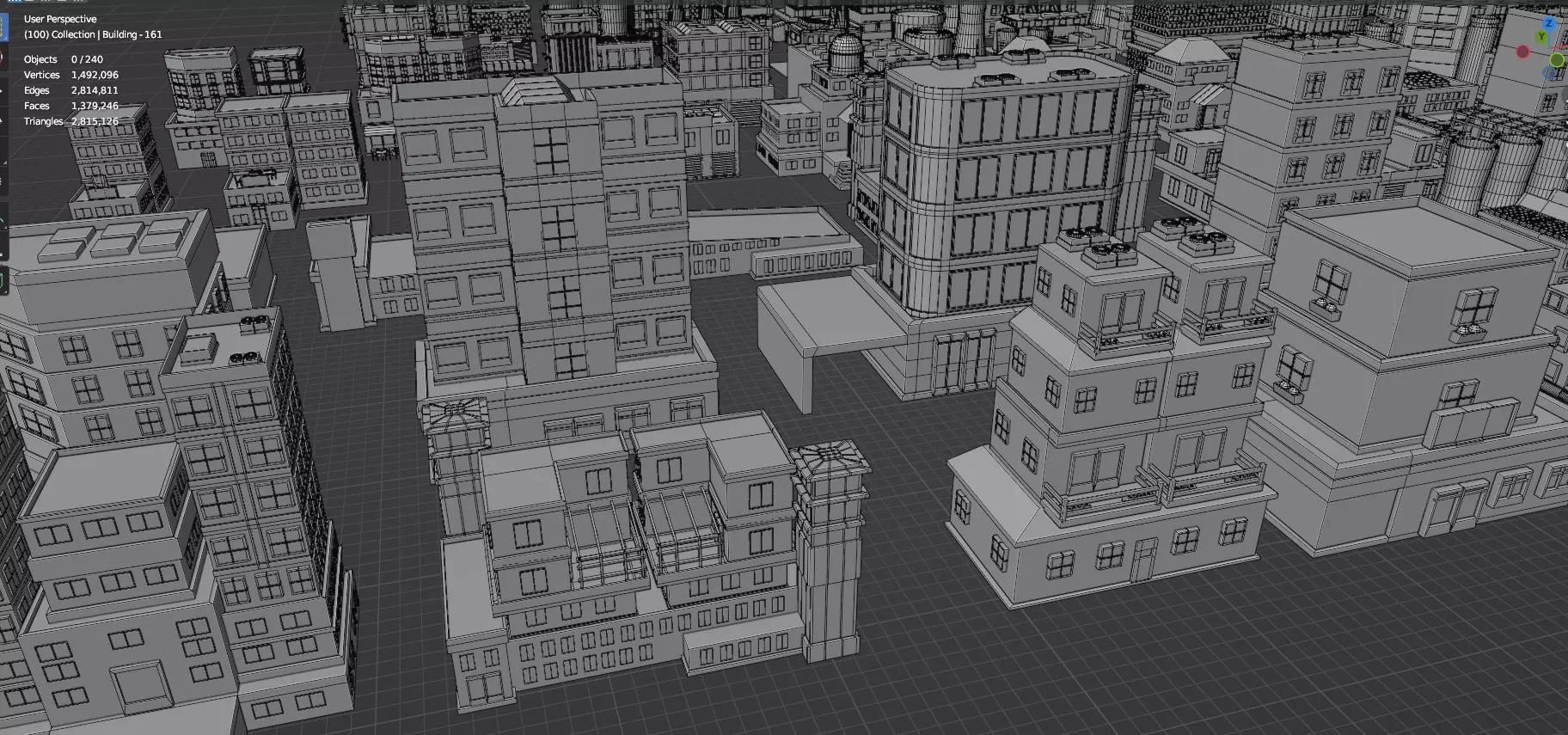 Low Poly City Buildings Pack Of 240 - Game Ready - Untextured  Low-poly 3D model_28