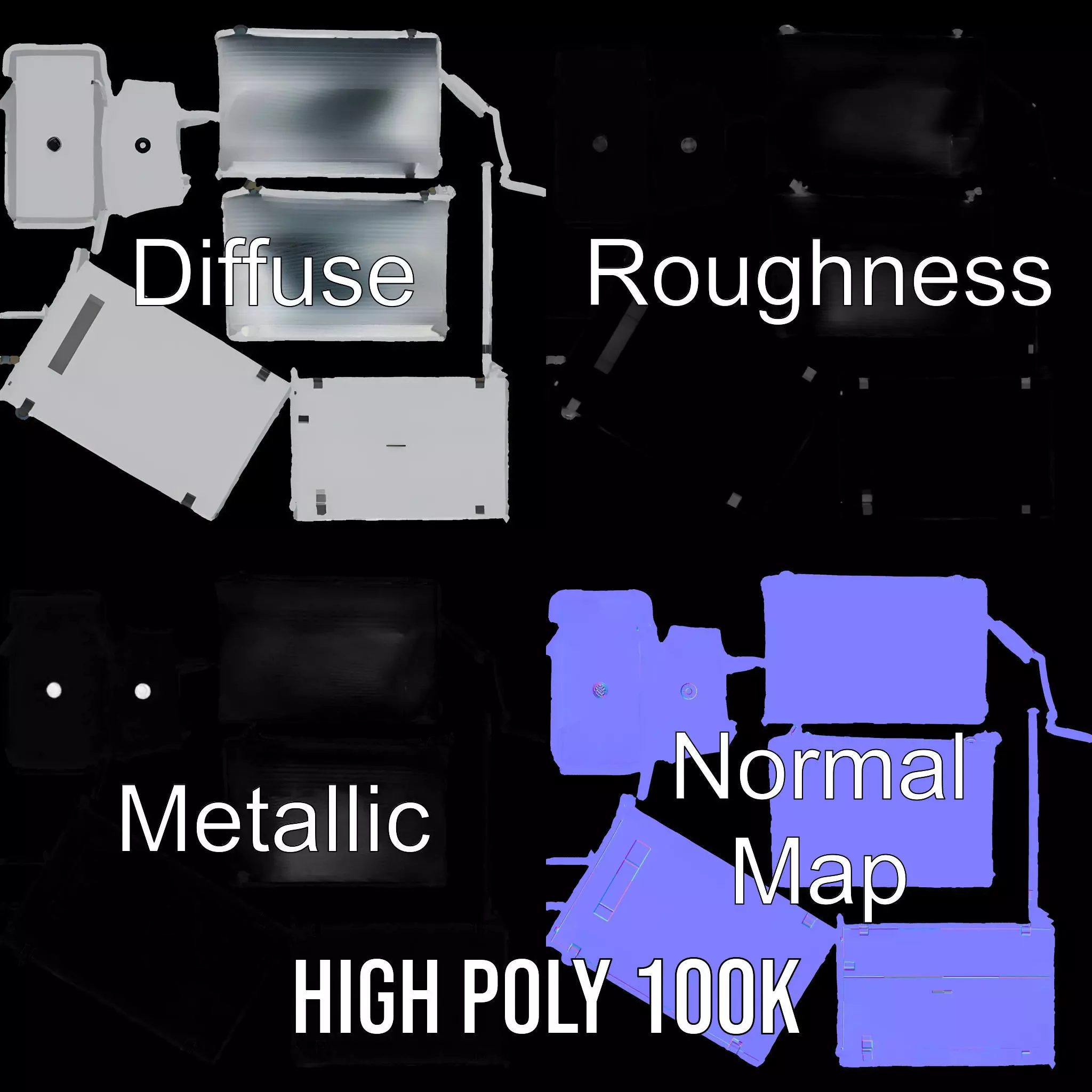 Elegant Glass Shower model pack Low-poly 3D model_3