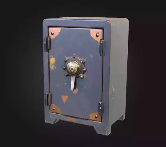 Vintage Industrial Safe Low-poly 3D model