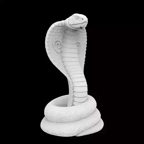 Coiled Cobra Snake Statue 3D Print Model 